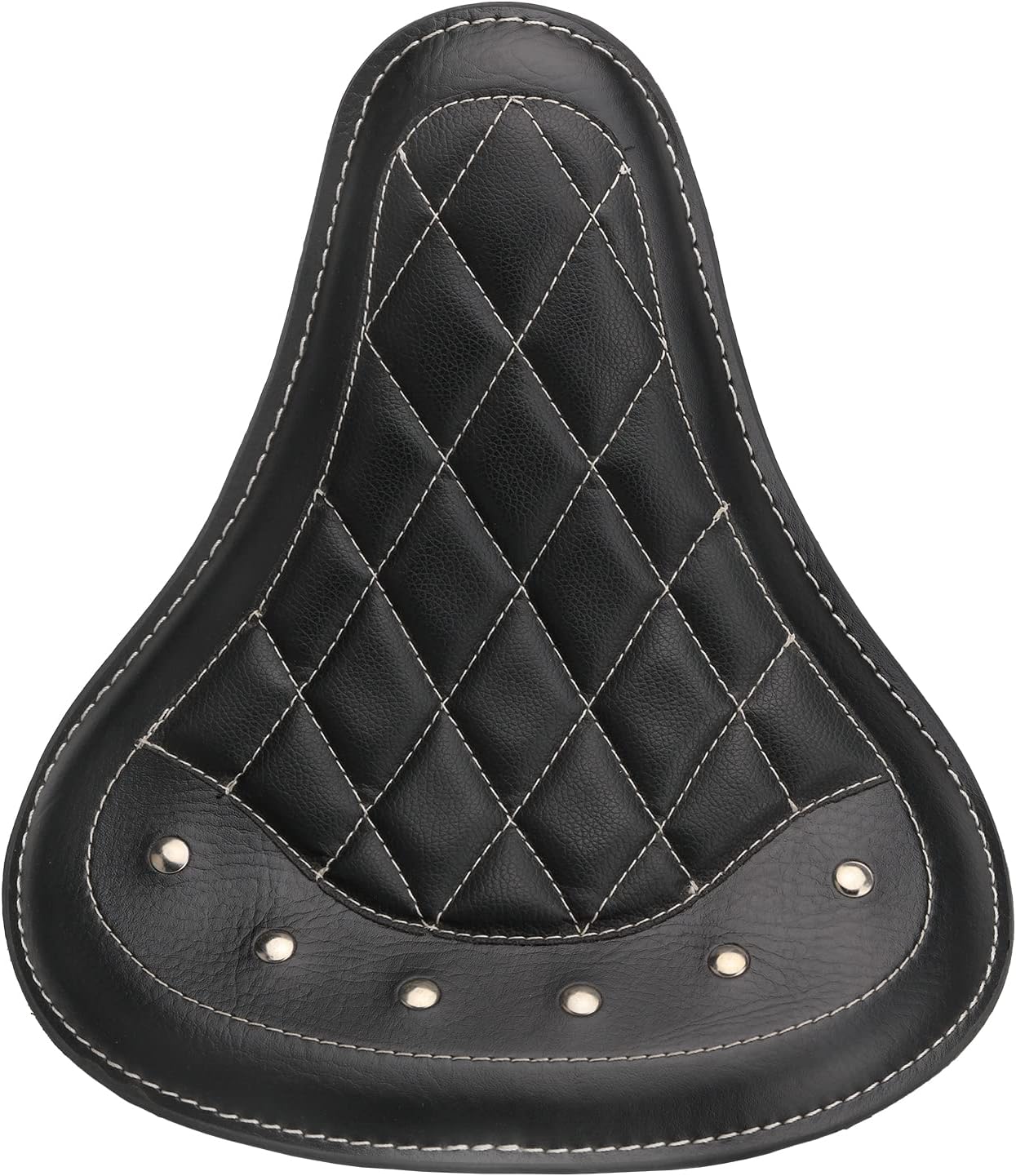 Motorcycle Drive Seat Bobber Solo Seat with Spring Base Mounting Bracket Kit Replacement for Harley Davidson Sportster XL 883 1200 (Black-Rhombus Rivet)