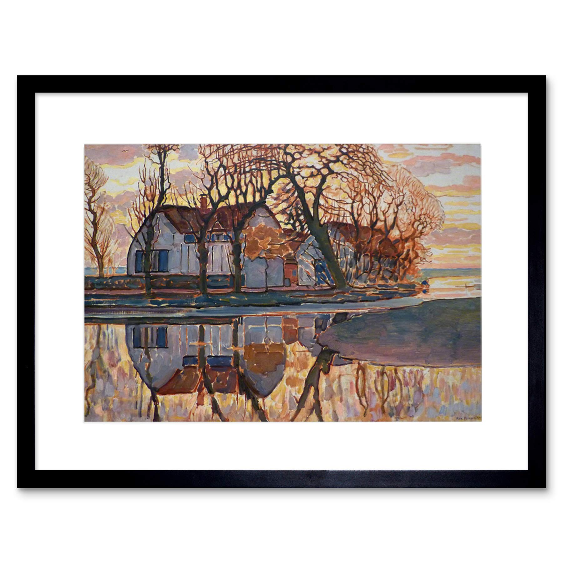 Wee Blue Coo Mondrian Farm Near Duivendrecht 1916 Old Master Framed Wall Art Print