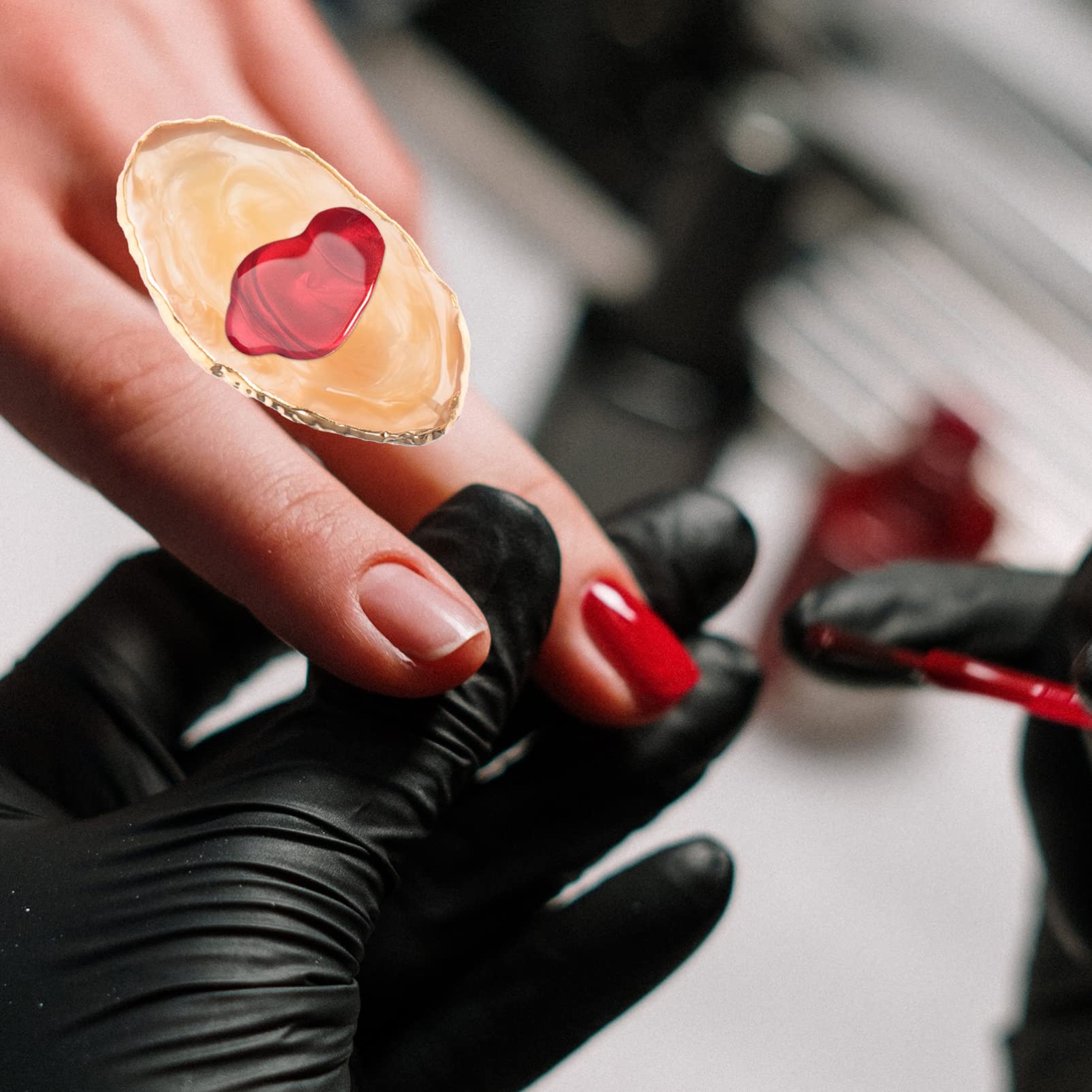 Didiseaon 18 Piezas Paleta De Anillos Herramienta De Manicura Accesorio Paletas De Esmalte De Uñas Anillo Bandeja De Dibujo Color De Uñas Anillo De Ónix Paleta De Manicura Pintura Dibujo
