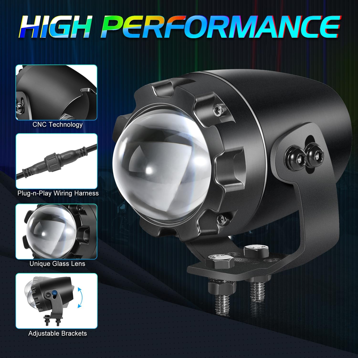 Whipless LED Whip Lights for Side by Side, Niwaker RGB LED Whip Light Kits with Switch & RF Remote LED Antenna Whipless RGB Whips Lights for UTV ATV RZR Truck Off Road Polaris Can Am Golf Cart Boat