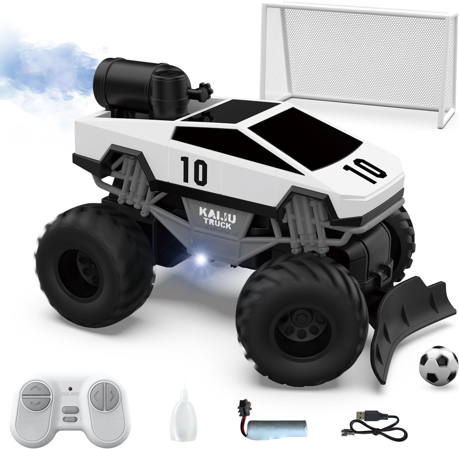 OLMURI Remote Control Car, RC Cybertruck 1:24 Scale with Spray, 2.4Ghz LED Light RC Cars, Remote-Control Toy Vehicle for Boys Age 4-12, Christmas Birthday Gift