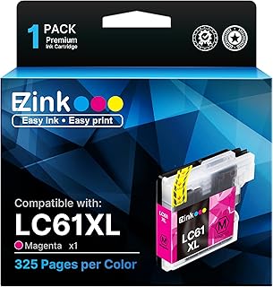 E-Z Ink Compatible Ink Cartridges Replacement for Brother LC61XL LC 61 LC61M to use with MFC-490CW MFC-495CW MFC-6490CW MFC-6890CDW (1 Magenta