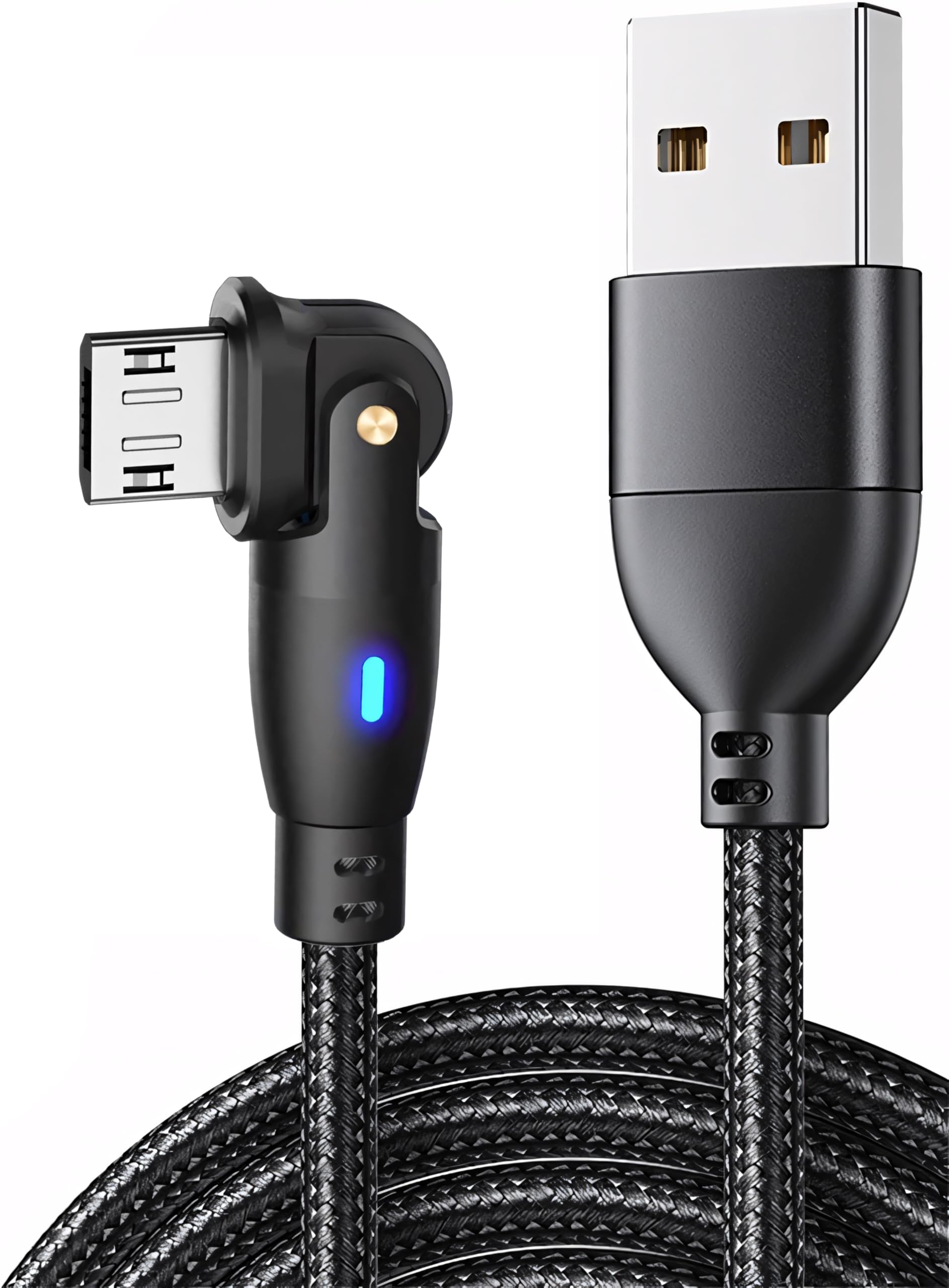 オーディオファン Micro USB ケーブル Ｌ字型 180度回転 急速充電…