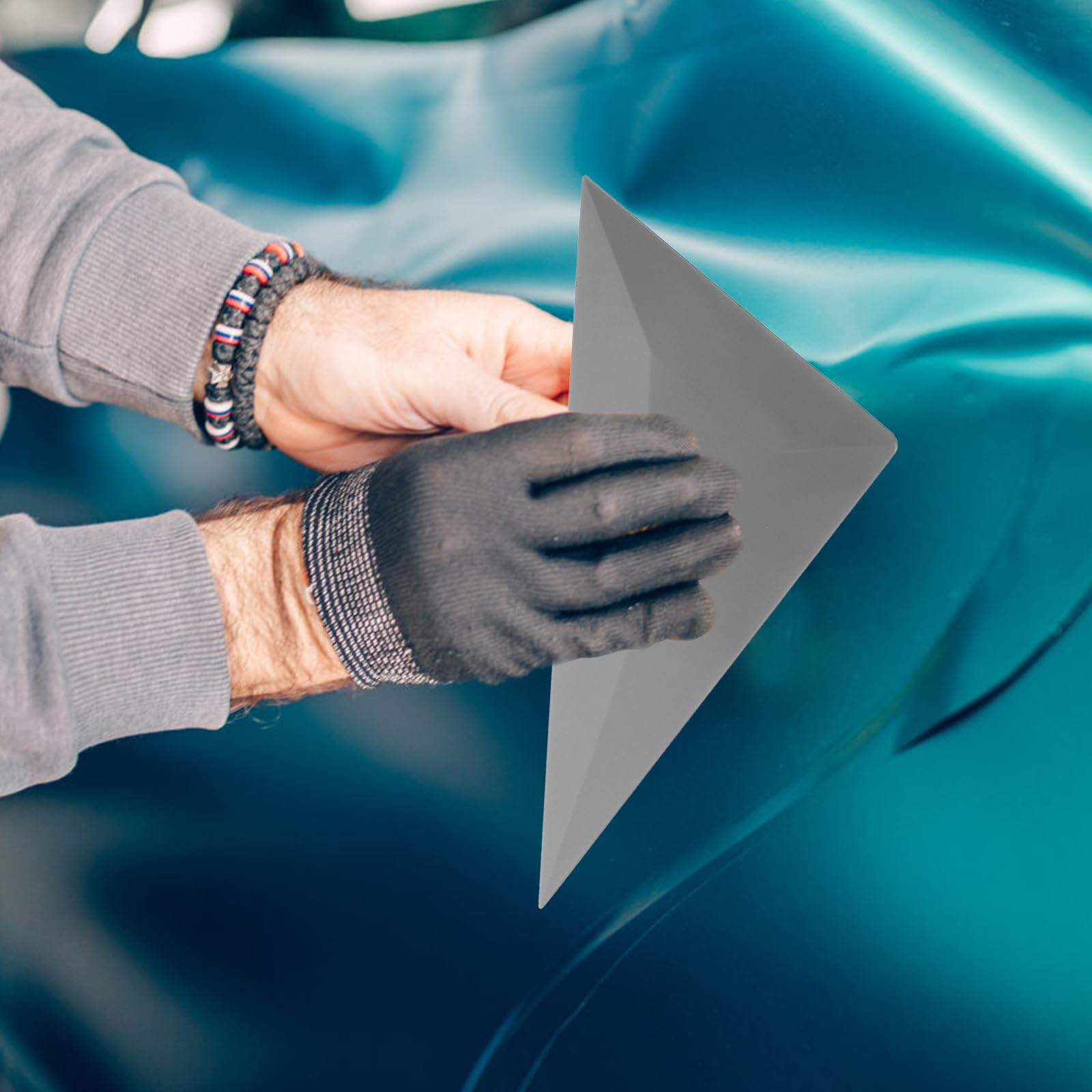 Raspadores Triangulares de Plástico para Película de Tinte de Coche 4piezas Mango Cómodo para Instalación y Recorte Preciso de Vinilos en Ventanas