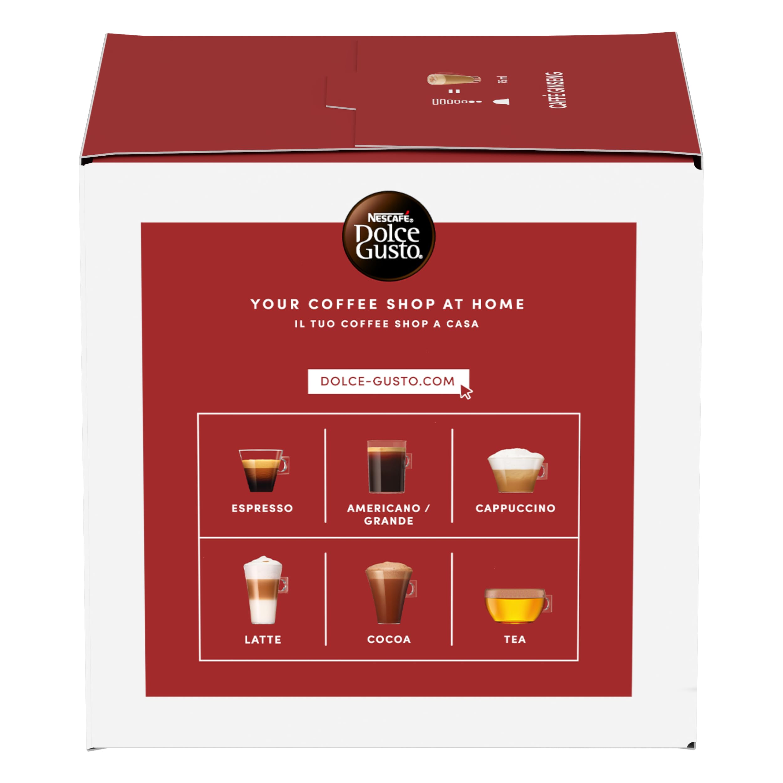 NESCAFÉ DOLCE GUSTO Caffè Ginseng, 6 Confezioni da 16 Capsule (96 Capsule Compatibili Nescafé Dolce Gusto)
