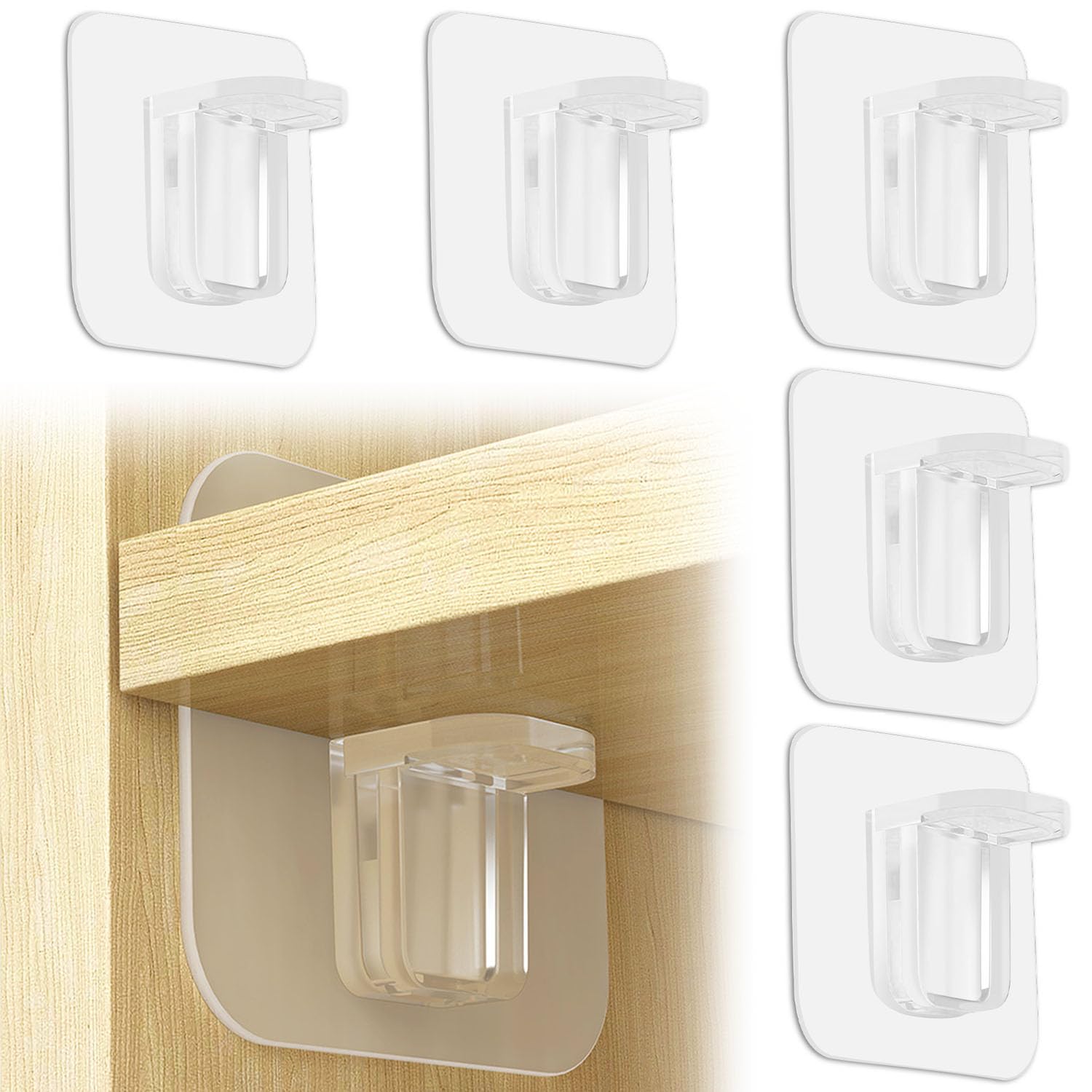 Uxcell 20 Clavijas De Plástico Para Soporte De Estantes, Autoadhesivas, 2.3 X 2.3 Pulgadas, Pasador De Partición Para Muebles, Cocina, Gabinete, Libros, Estantes, Armario, Tablilla, Capa
