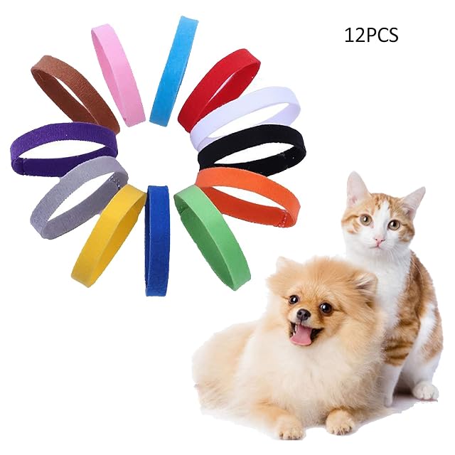 Foto 2 de 7 de CUSROS Juego de 12 collares de identificación para mascotas, perro y gato, collar de identificación ajustable