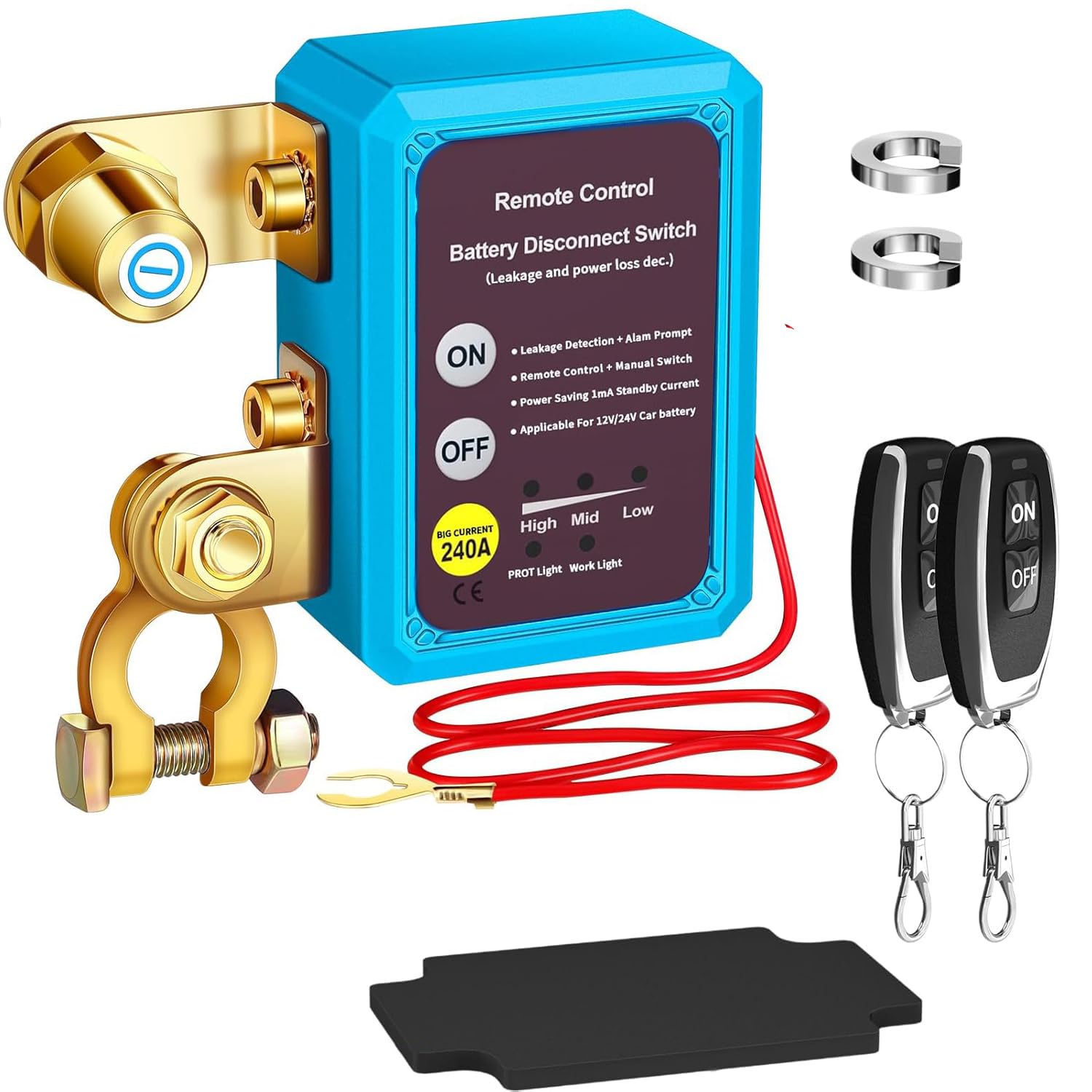 Disjoncteur Batterie 12V Avec Télécommande - 240A, Protection Anti-décharge, Pour Voiture, Camping-car, Bateau