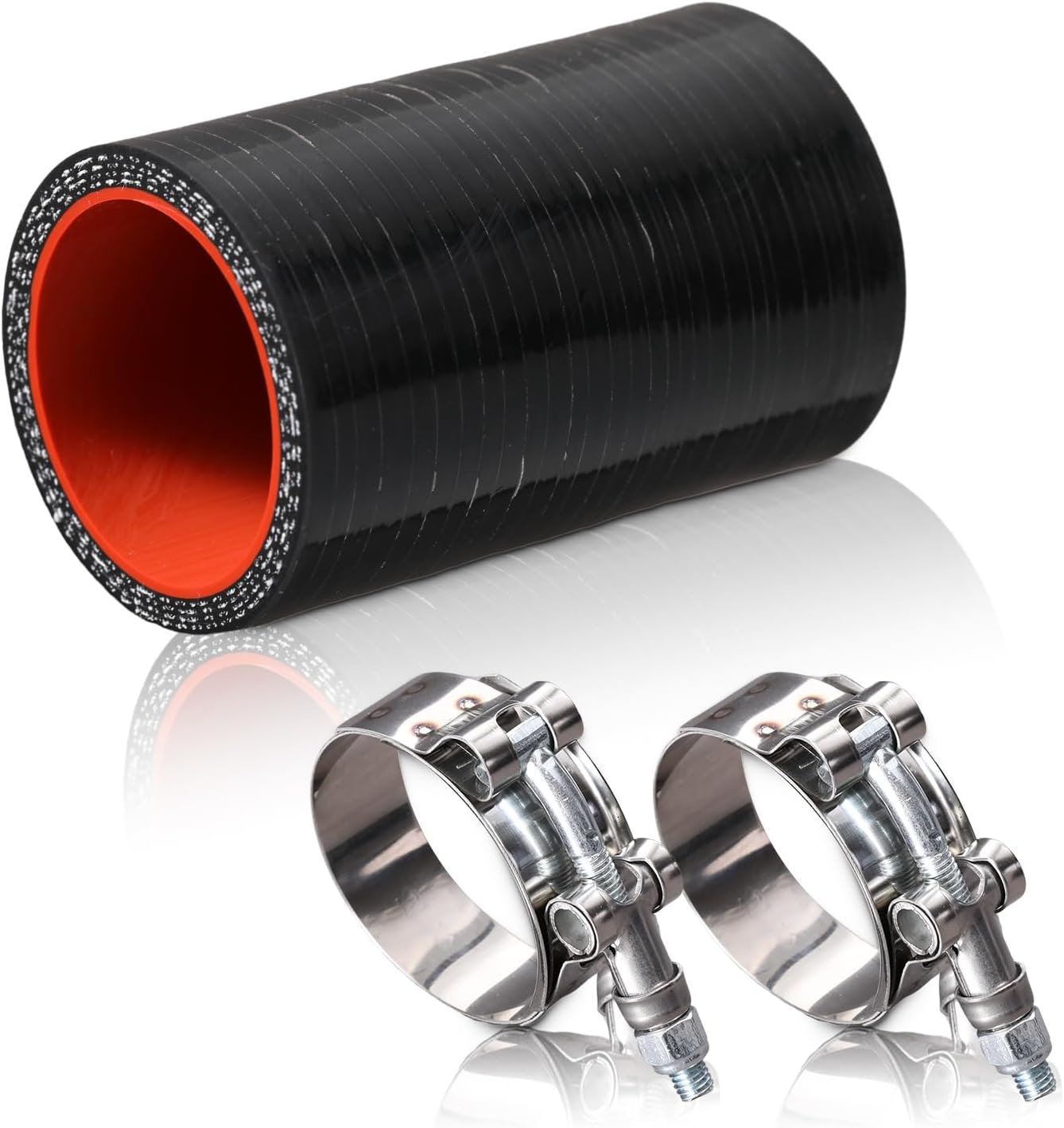 3" ID 90 Degree Silicone Elbow Coupler Hose with Stainless T-Bolt Clamp,Thickness 5mm,5" Leg Length,4 Layers Reinforced Turbo,Intercooler,Intake Radiator Piping