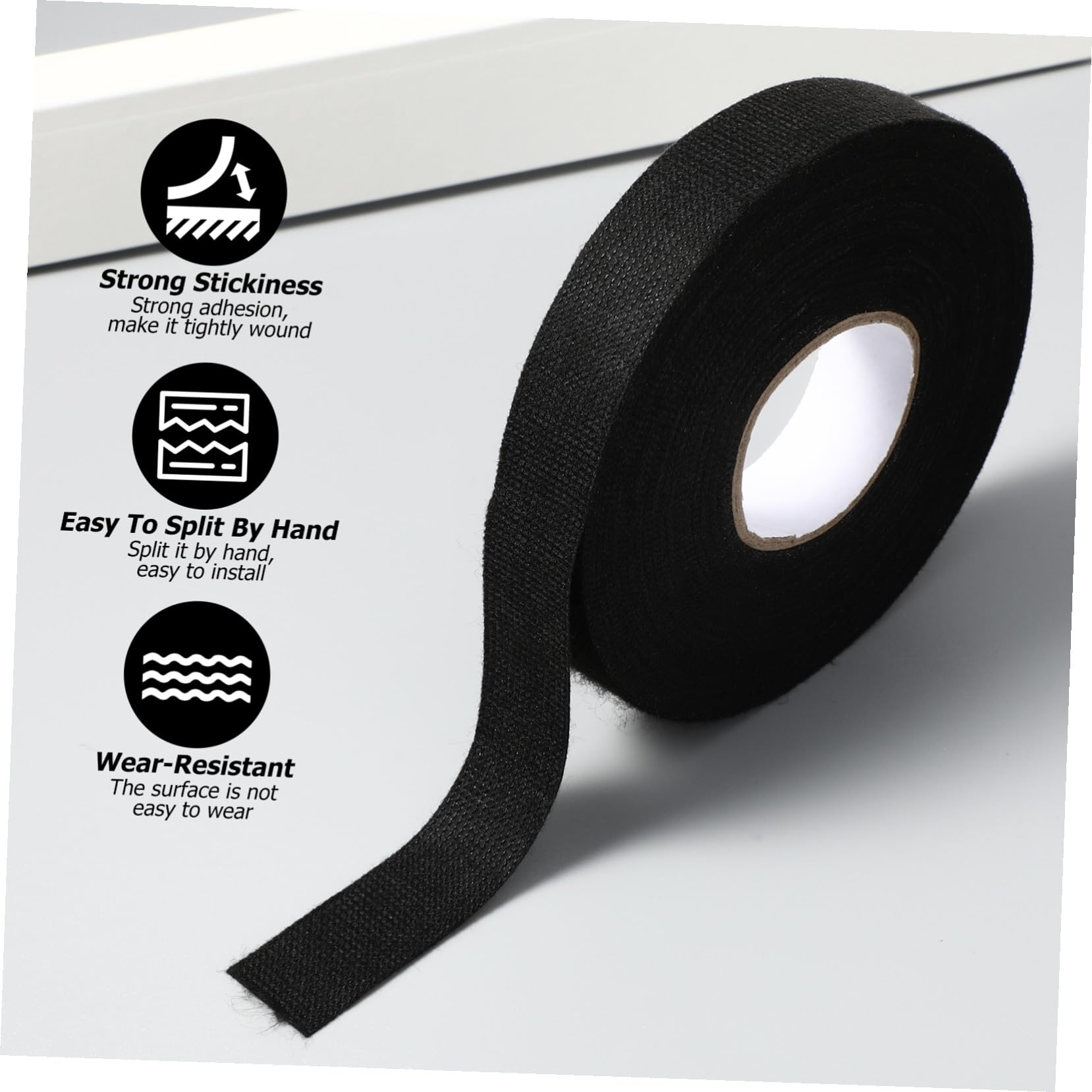 IMIKEYA 5 rollos Cinta para Arnés de Cableado Automotriz Resistente al Calor Adhesiva y Aislante Cinta Poliéster Flexible para Reducción de Ruido y Protección Eléctrica Paquete