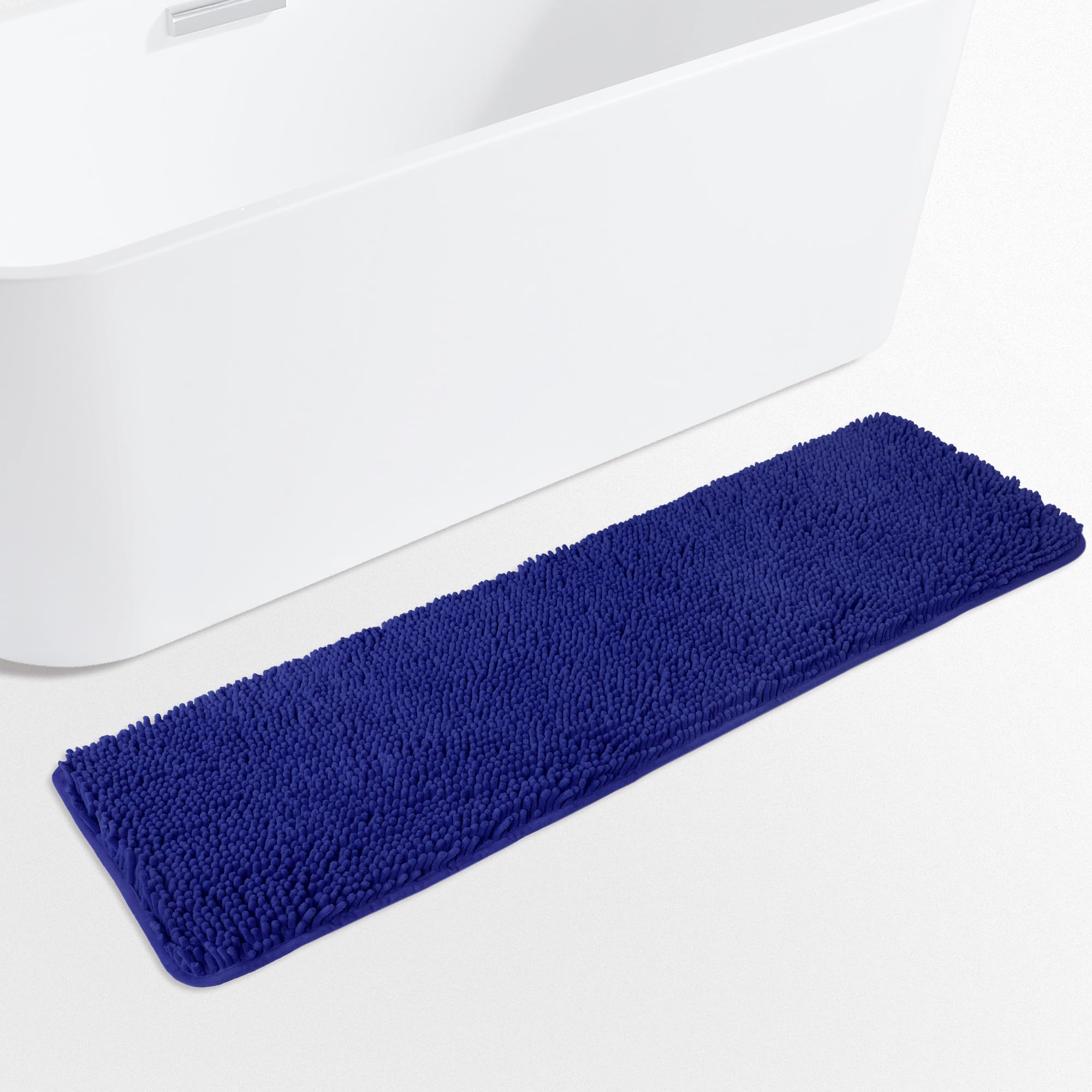 Yeaban Royal Blue Bathroom Rug 17"x47",Thick Chenille Bath Mats,Absorbent and Washable Bath Rug Non-Slip, Extra Soft Rugs for Bathroom Floor,Tub,Shower and Sink โ image 1