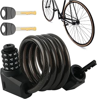 Password Bike Lock | 3.8ft Bicycle Chain Lock - Waterproof Anti-Rust High Hardness LED Light Combination Safety Lock Cylinder for Bicycle Fanelod