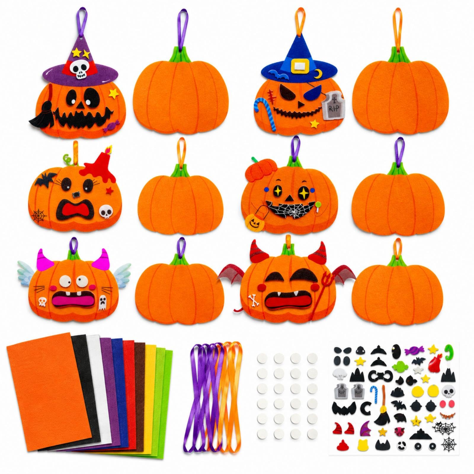 Halloween Crafts for Kids - 12 Pack Pumpkin Halloween Arts and Crafts