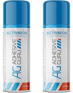 Adhesive Guru CA Glue Accelerator Spray (2 x 6.75 fl oz) Aerosol Activator for Super Glues (2 Pack)
