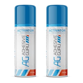 Adhesive Guru CA Glue Accelerator Spray 2 x 6.75 fl oz Aerosol Activator for Super Glues - It is not a Glue by Itself - 2 Pack