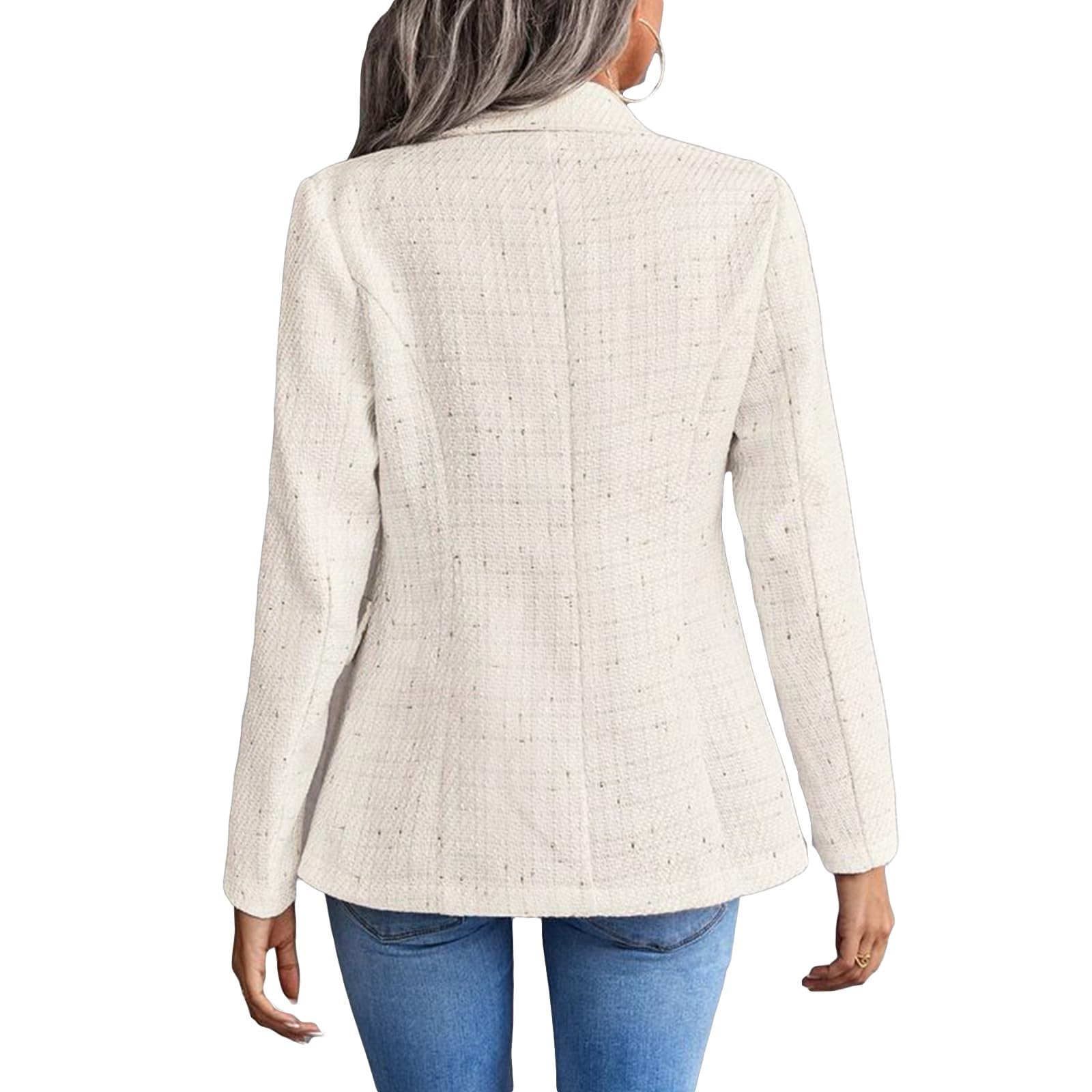 Generico Blazer Corto Donna, Donna Giacche da Abito E Blazer Giacca da Abito Aperta sul Davanti Giacca con Bavero da Ufficio Giacca Lunghe Casual Oversize Giacca da Ufficio Business con Tasche