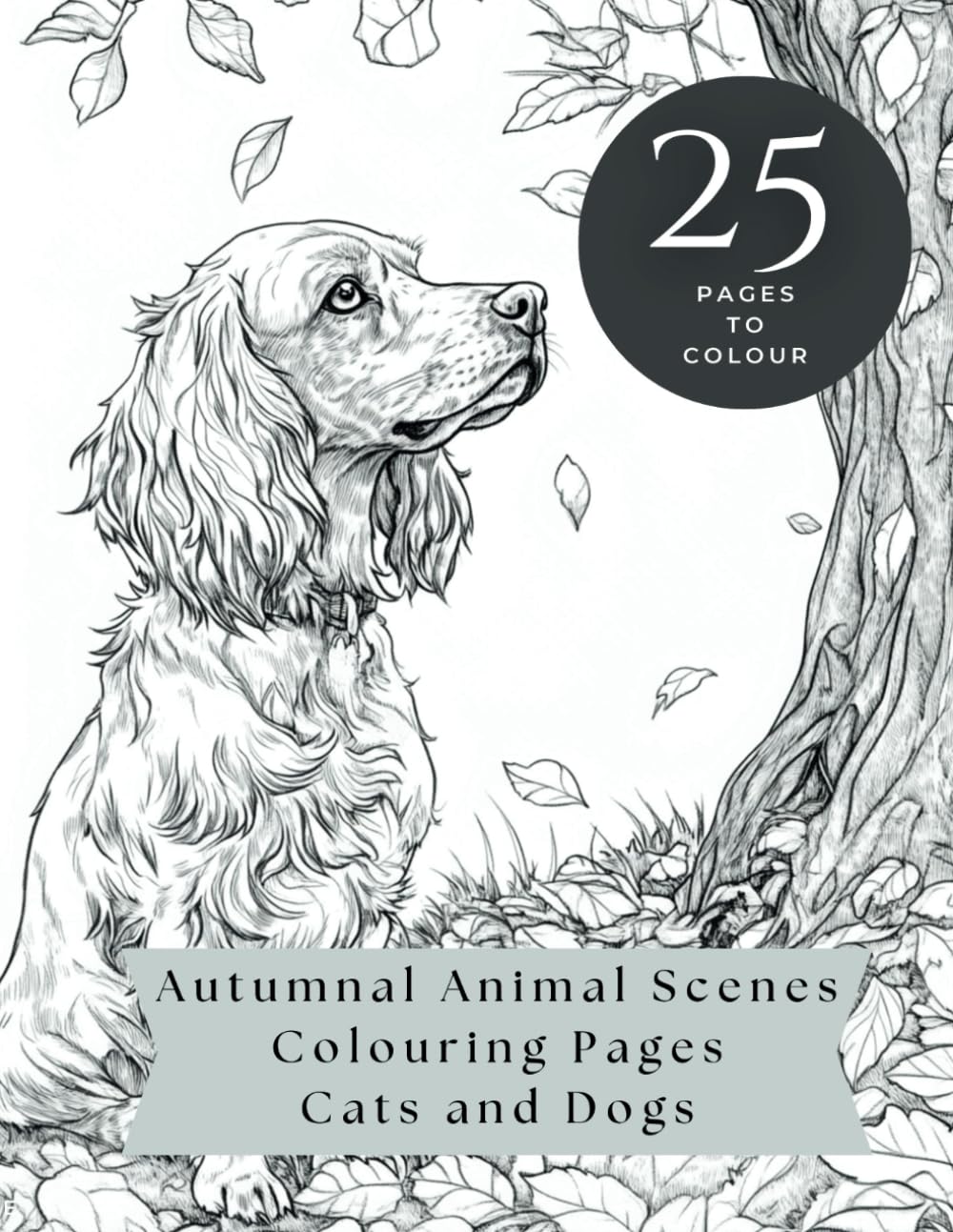 Autumnal Animal Scenes Cats and Dogs Colouring Book Mindful Seasonal Colouring for Teens and Adults, Creative and Relaxing