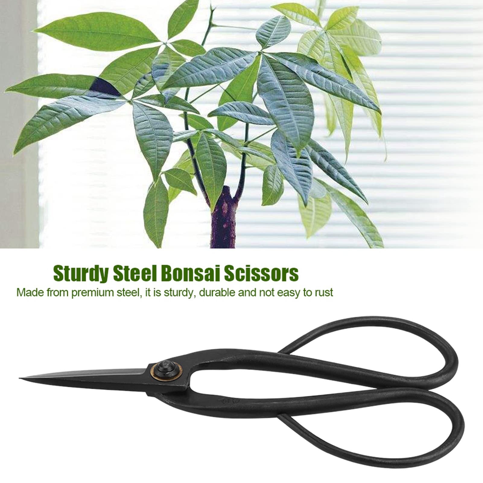 2PCS Garden Scissors, 200mm Bonsai Scissors Flower Scissors Steel Gardening Shears Pruning Scissor for Arranging Flowers Trimming Plants