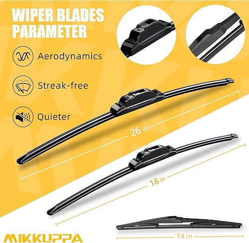 Vista 184 de MIKKUPPA Limpiaparabrisas de 26 pulgadas + 23 pulgadas + 12 pulgadas, repuesto para Mercedes-Benz 2013-2016 GL350 GL450, 2012-2015 ML350 ML550 ML63