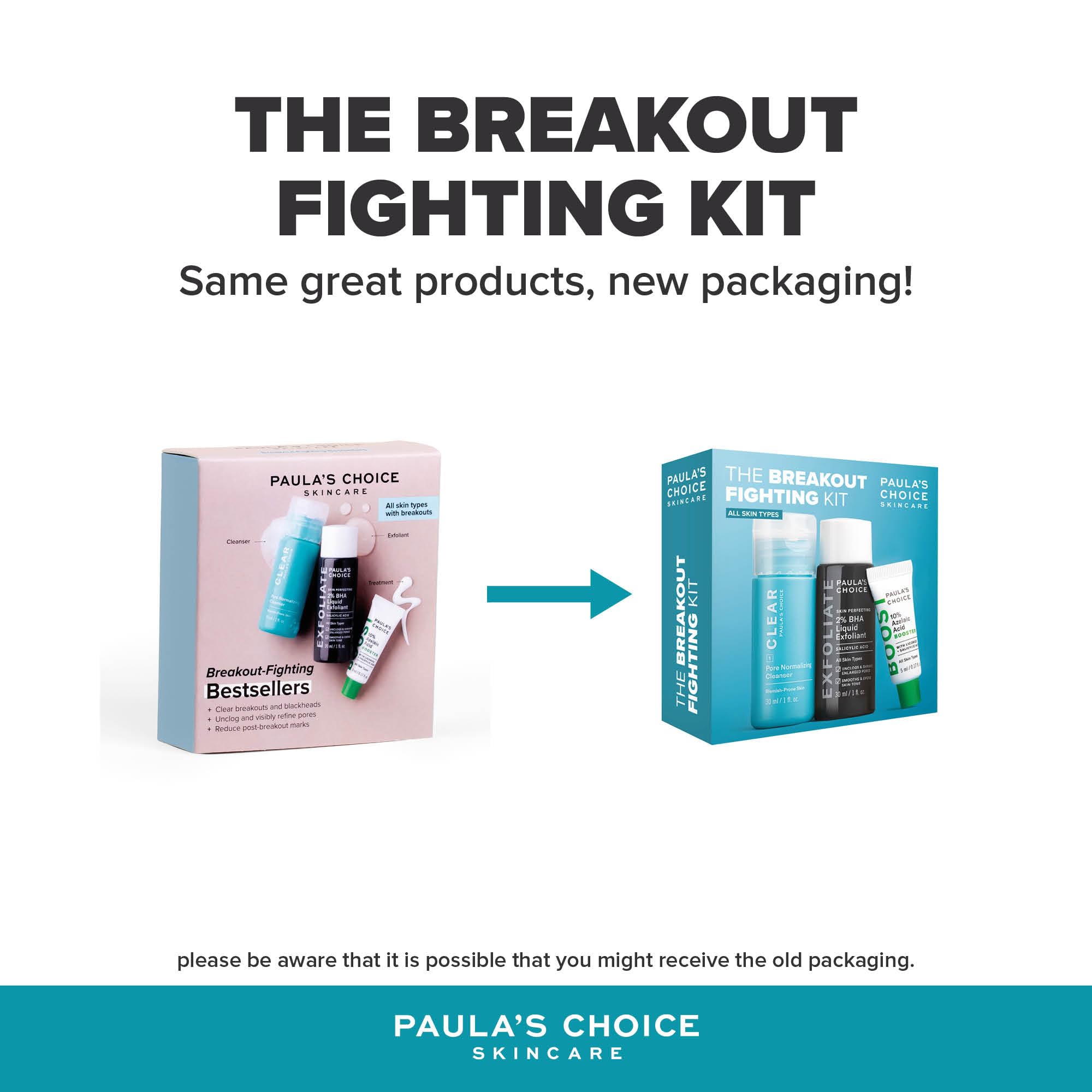 Paula's Choice Breakout-Fighting Bestsellers - con Acido Salicilico, Glicerina & Azelaico - Combatte Imperfezioni & Punti Neri, Minimizza Pori - Tutti i Tipi di Pelle - Formato Viaggio