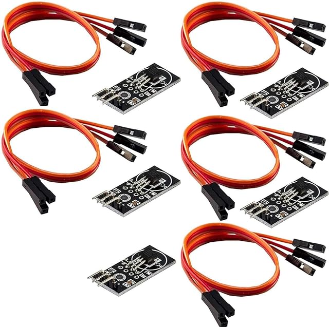 AZDelivery 5 x KY-001 DS18B20 3 Pin Waterproof Stainless Steel Digital Temperature Sensor Module 3V 5.5V Compatible with Arduino and Raspberry Pi Including E-Book!