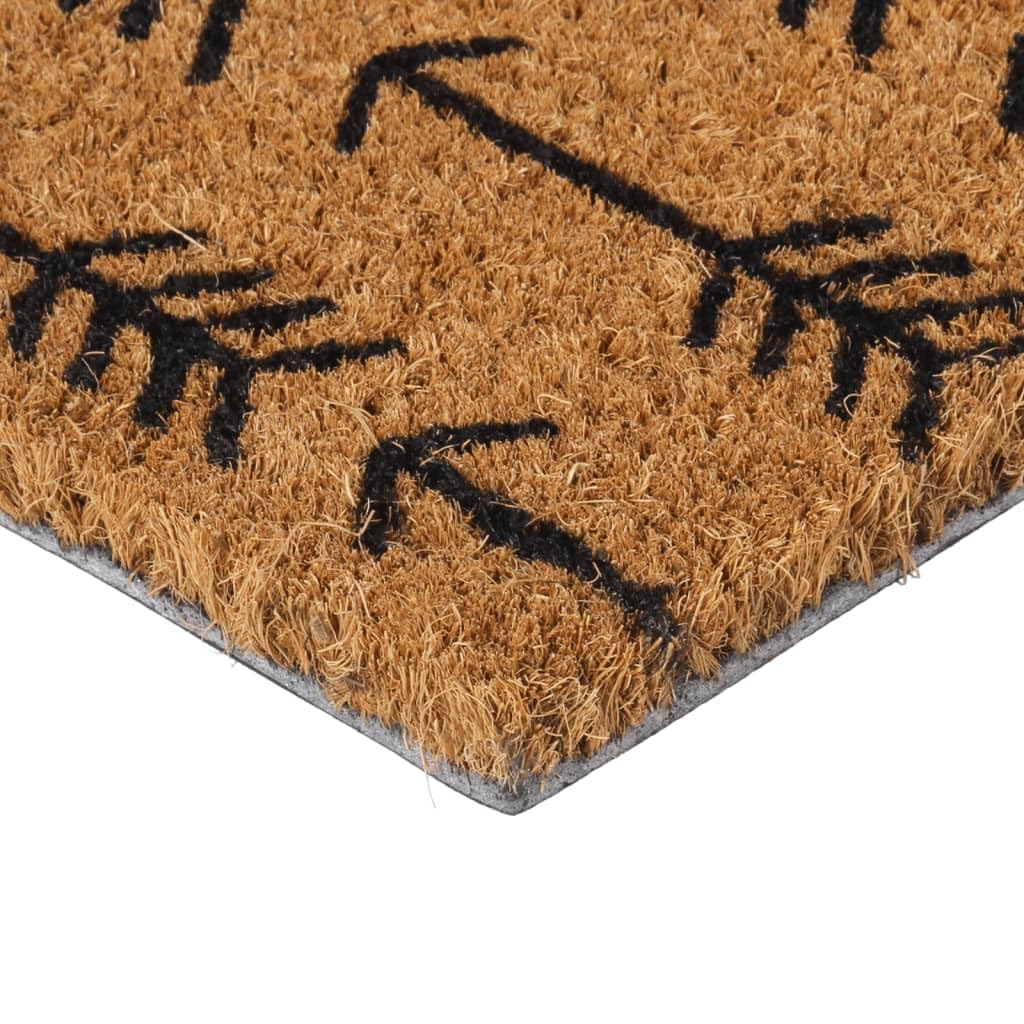 Felpudo natural de 40 x 60 cm, fibra de coco, antideslizante, impermeable, para interior y exterior, ideal para puerta de casa, pasillo, balcón, jardín, duradero