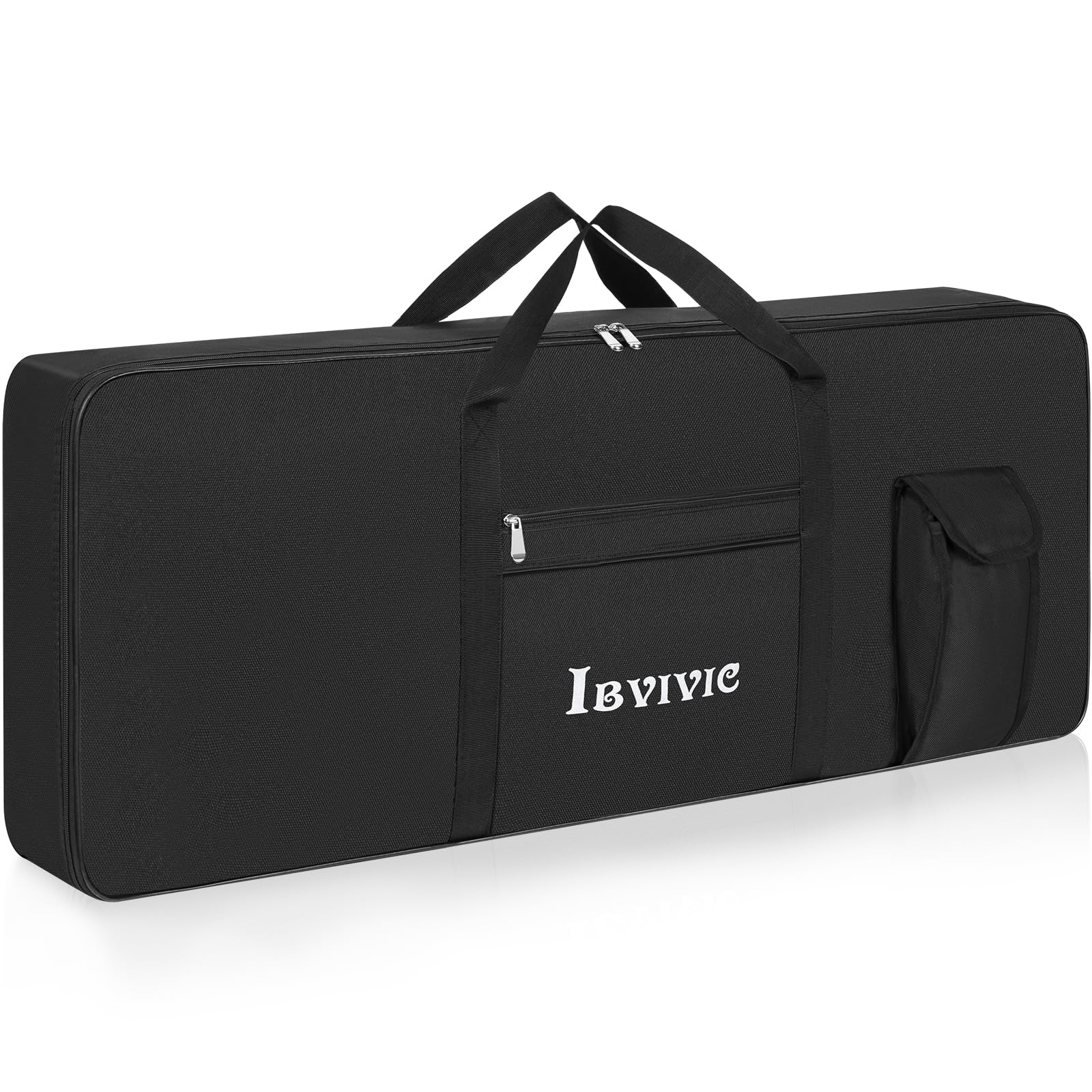 61 Key Keyboard Tasche, Robuste 600D Oxford Keyboardtasche 61 Tasten mit 10 mm Polsterung, Keyboard-Gigbag mit Griffen und Schultergurten für Digitales E-Piano (Schwarz)