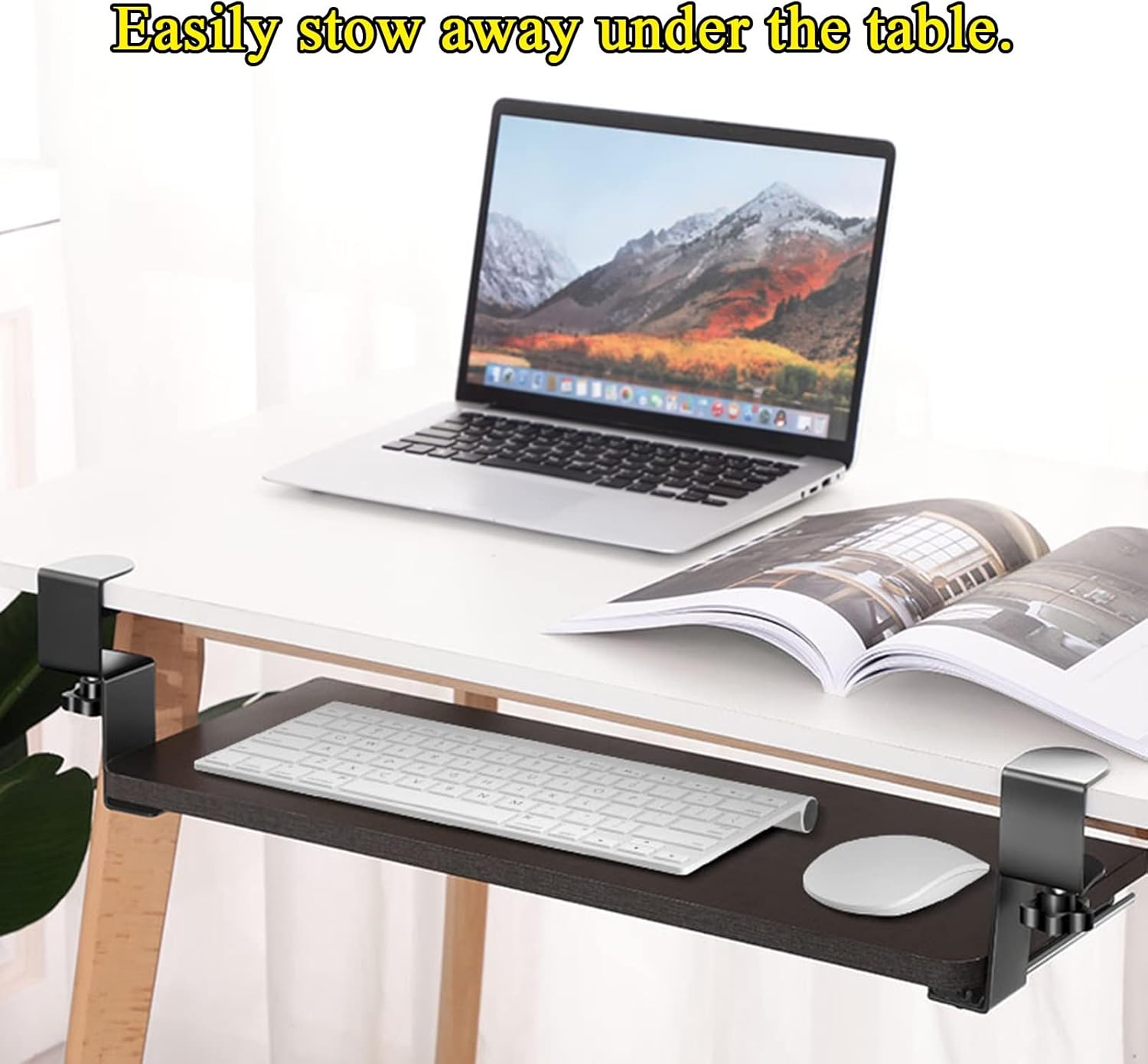 Amazon.co.jp: 高さ調節可能なデスクエクステンダー クランプ式キーボードトレイ、サポート棚/コンピューターデスク伸縮ブラケット/スライド レールキーボード棚/ホームオフィス引き出し式キーボードマウスホルダー : 文房具・オフィス用品 調節可能なデスク延長クランプ式キーボードトレイサポート棚/伸縮式マウント、コンピューターデスク用、スライド式キーボード＆マウスホルダ