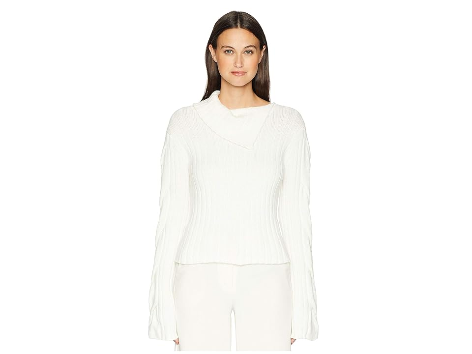 

See by Chloe Fold-Over Neck Sweater (Natural White) Women's Sweater
