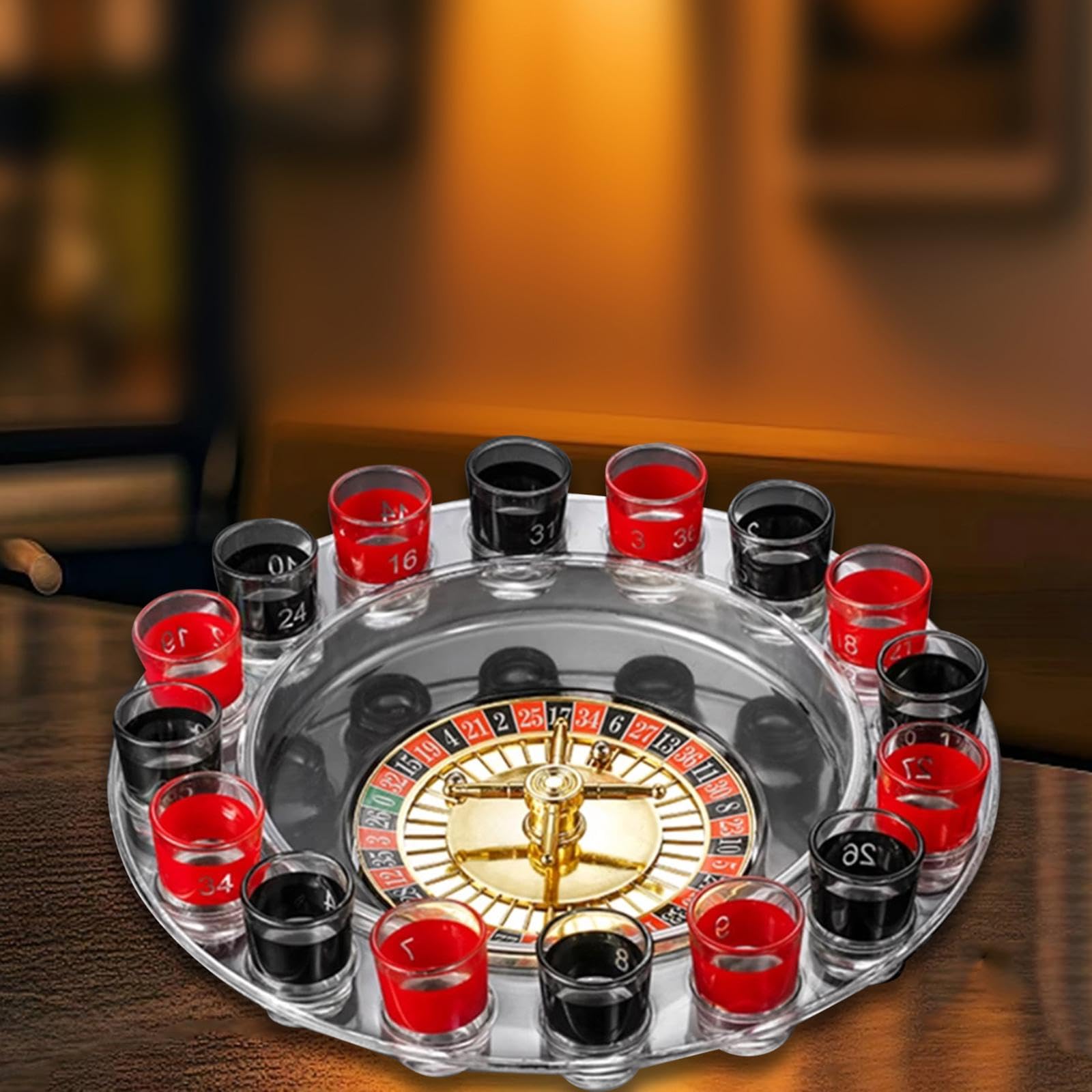 Oshhni Roulette Jeu à Boire Roue Fête Rotatif Divertissement Cadeaux Jeu Plateau tournant pour Fête Famille Café Rassemblement Carnaval