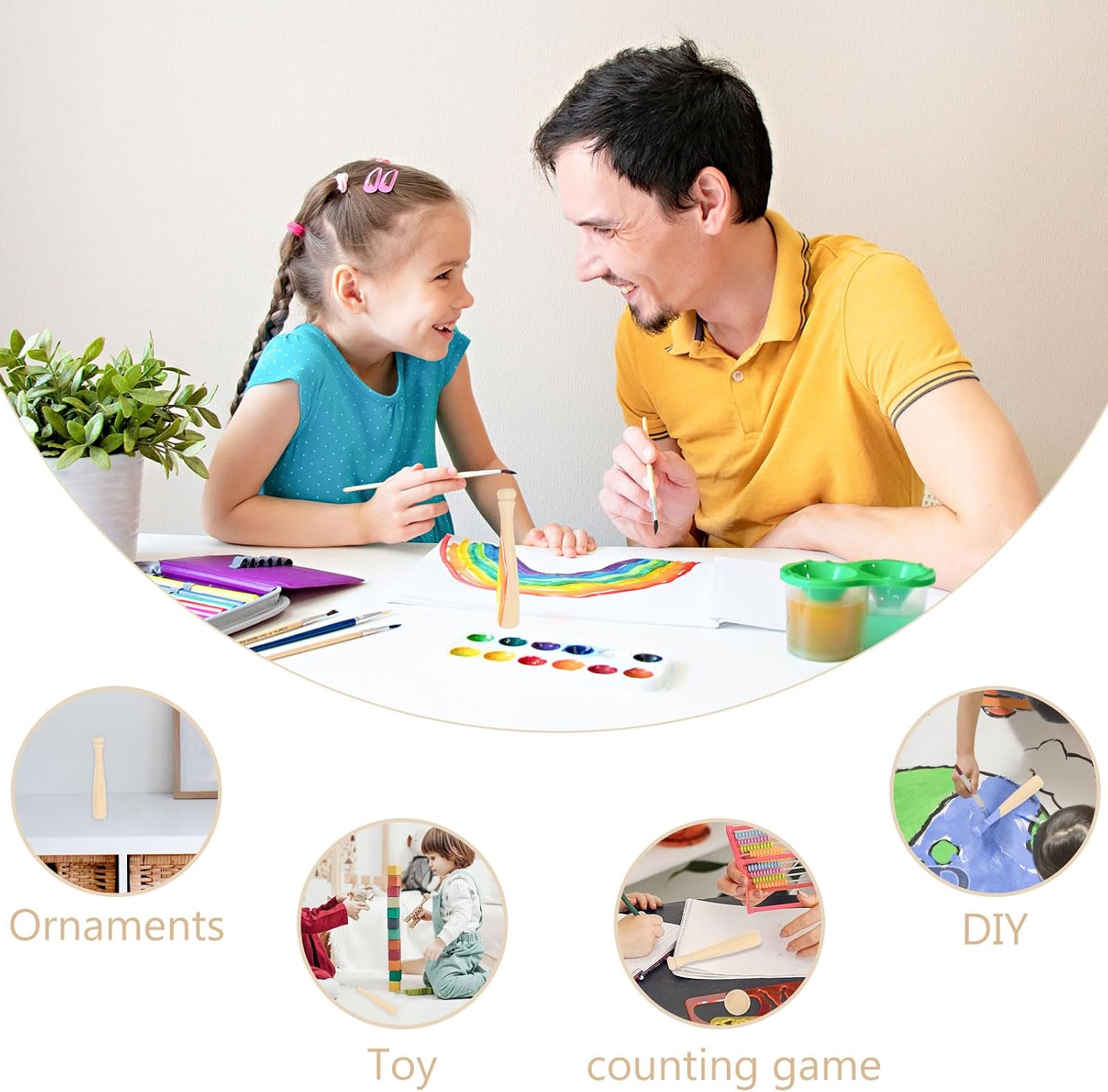 EXCEART 20 Pack Mini Baseball Bats DIY Unfinished Wooden Craft Bats for Kids Painting Toys Party Favors and Sports Decor 2.83In