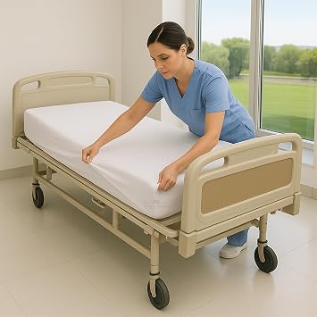 4 Pack Fitted Hospital Bed Sheets - Soft Microfiber Hospital Fitted Sheet - Hospital Bed Fitted Sheets (White, 36 x 80 x 8)