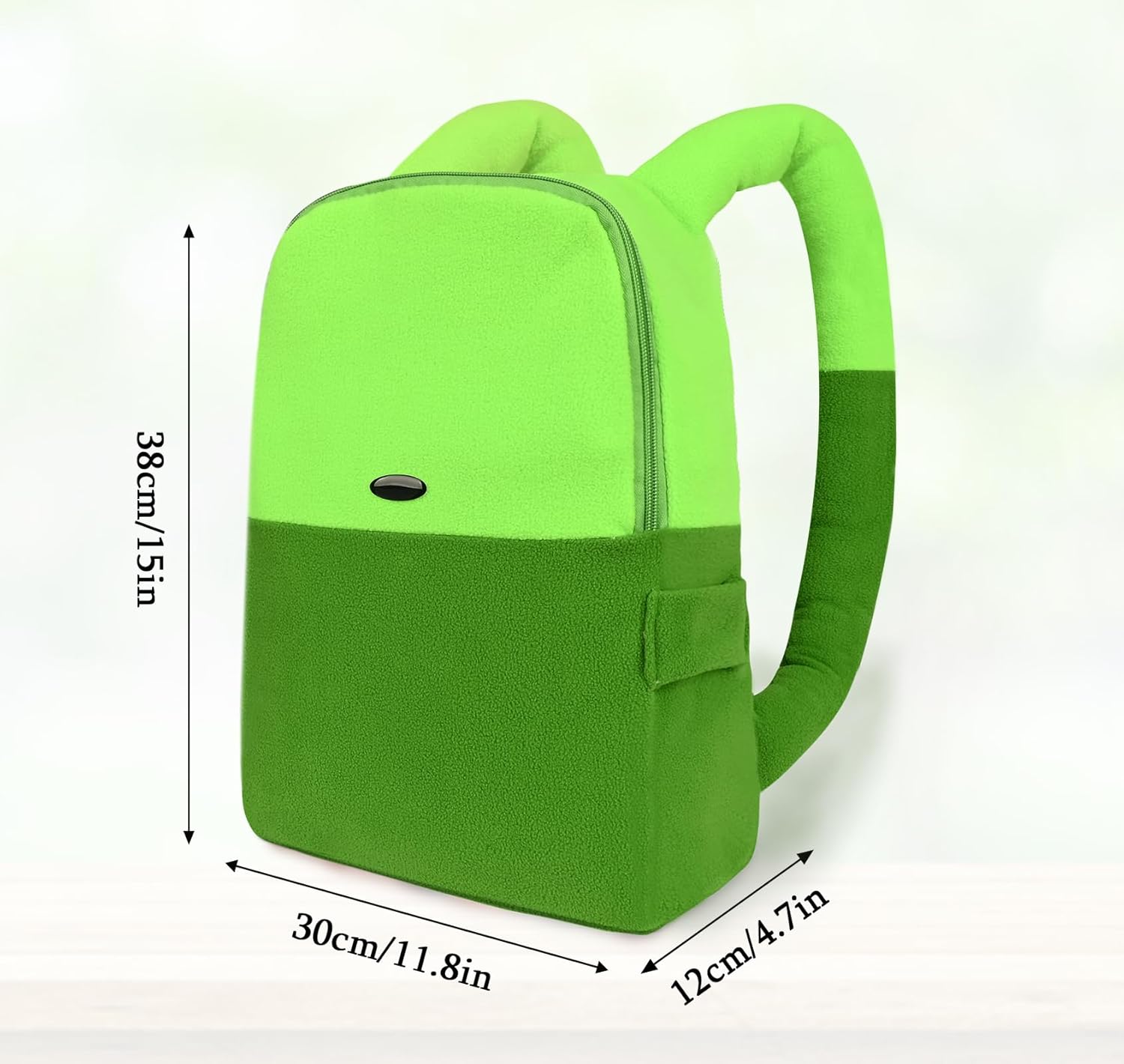 Halloween Adventure Costume Backpack, Green Plush Backpack Cartoon Anime Character Cosplay Accessory for Women Men Party Halloween Cosplay Dress Up Prop Bag - Image 4