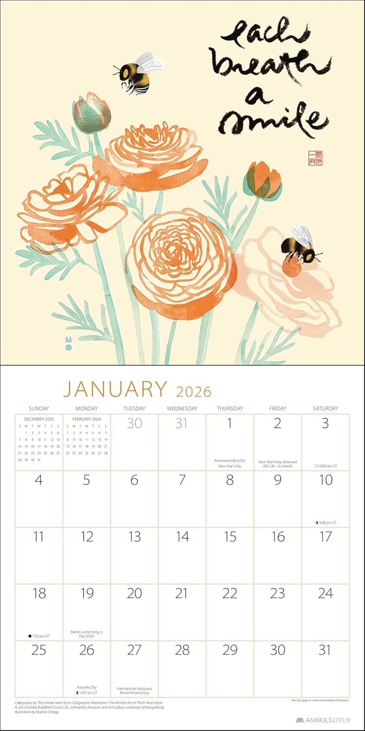 Thich Nhat Hanh 2026 Wall Calendar: Touching Peace - Image 3