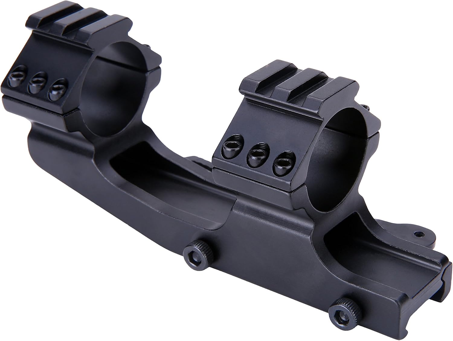 Golden Finger Tactical Quick Release Scope Ring Mount 25.4mm/30mm Cantilever for 20mm Picatinny Rails (Black)