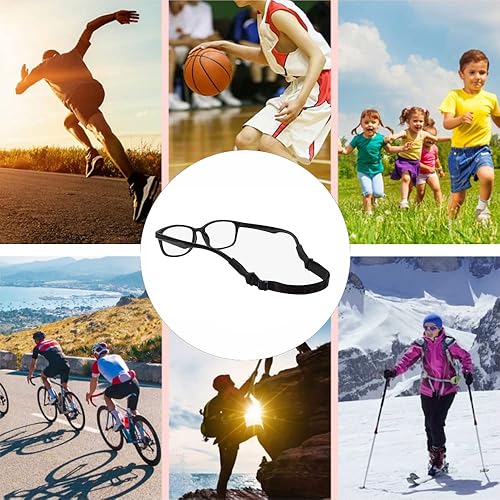 Miniatura 5 de Junsika Correa ajustable para gafas, sin cola, retenedor de gafas, correa deportiva para hombres, mujeres y niños, correa de gafas de sol
