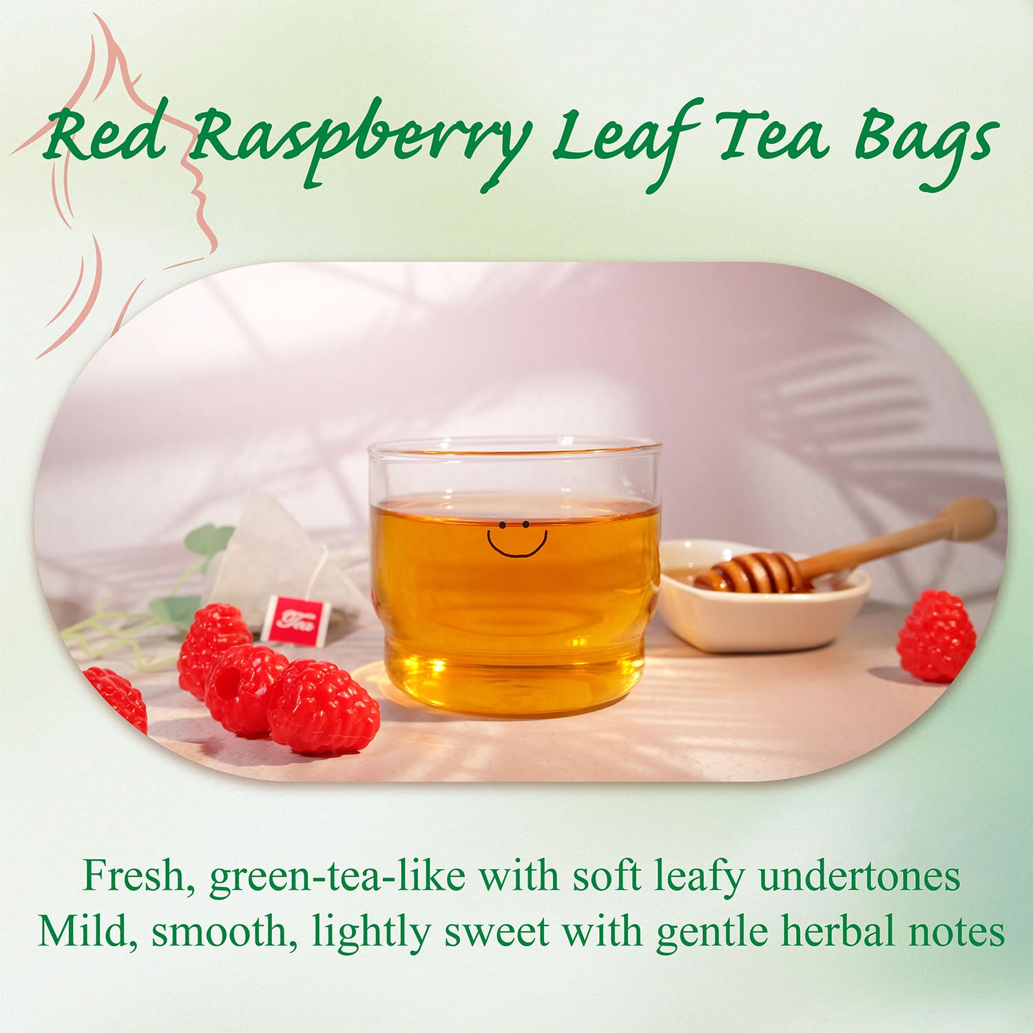 WT WEETEE Red Raspberry Leaf Tea Bags 60 Count, Pure Cut & Sifted Raspberry Leaf, Taste Similar to Green Tea, No Sugar, No Caffeine, Natural Pregnancy Tea - 5