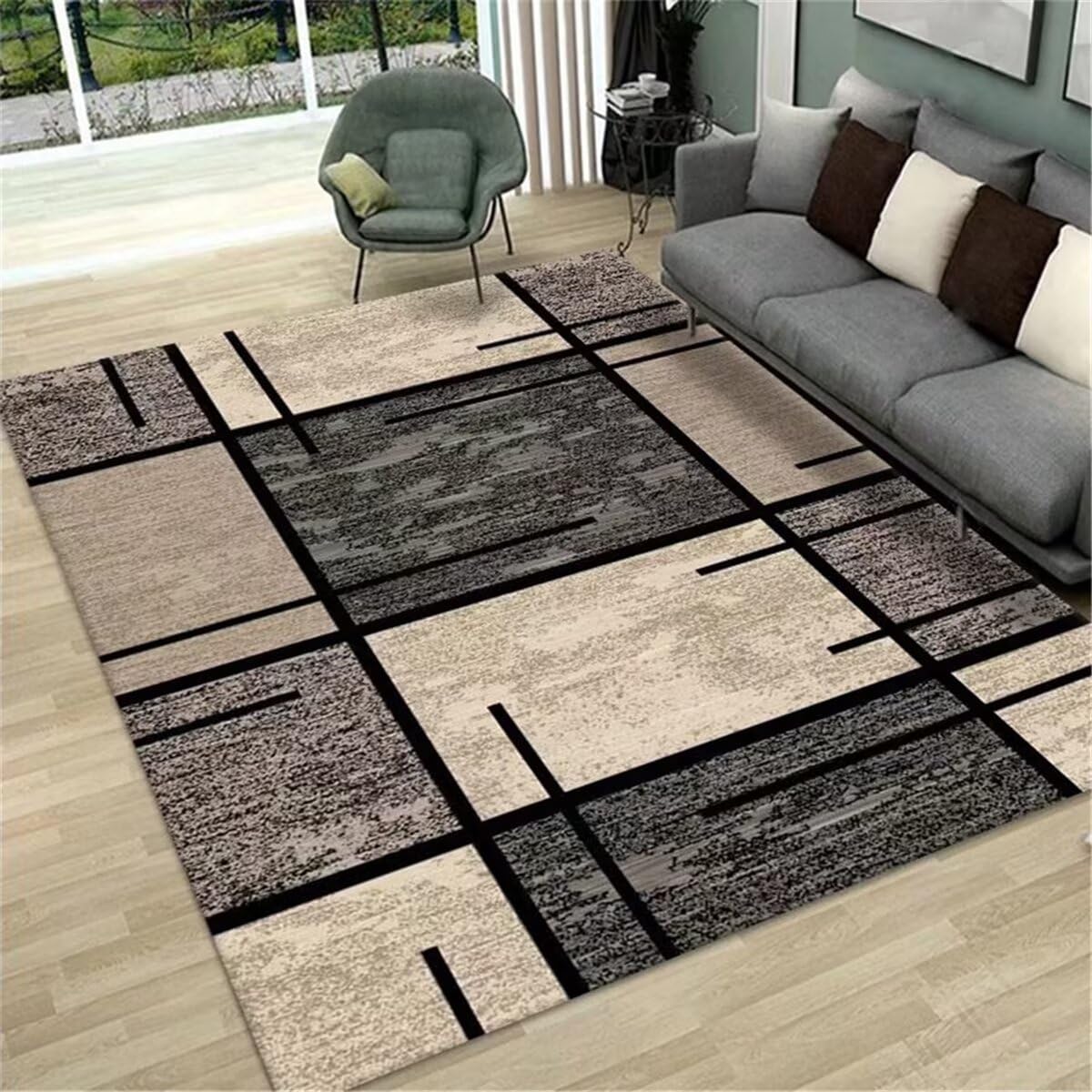 Tapis pour salon moderne anti-poussière tapis salon poil ras 160x230cm
