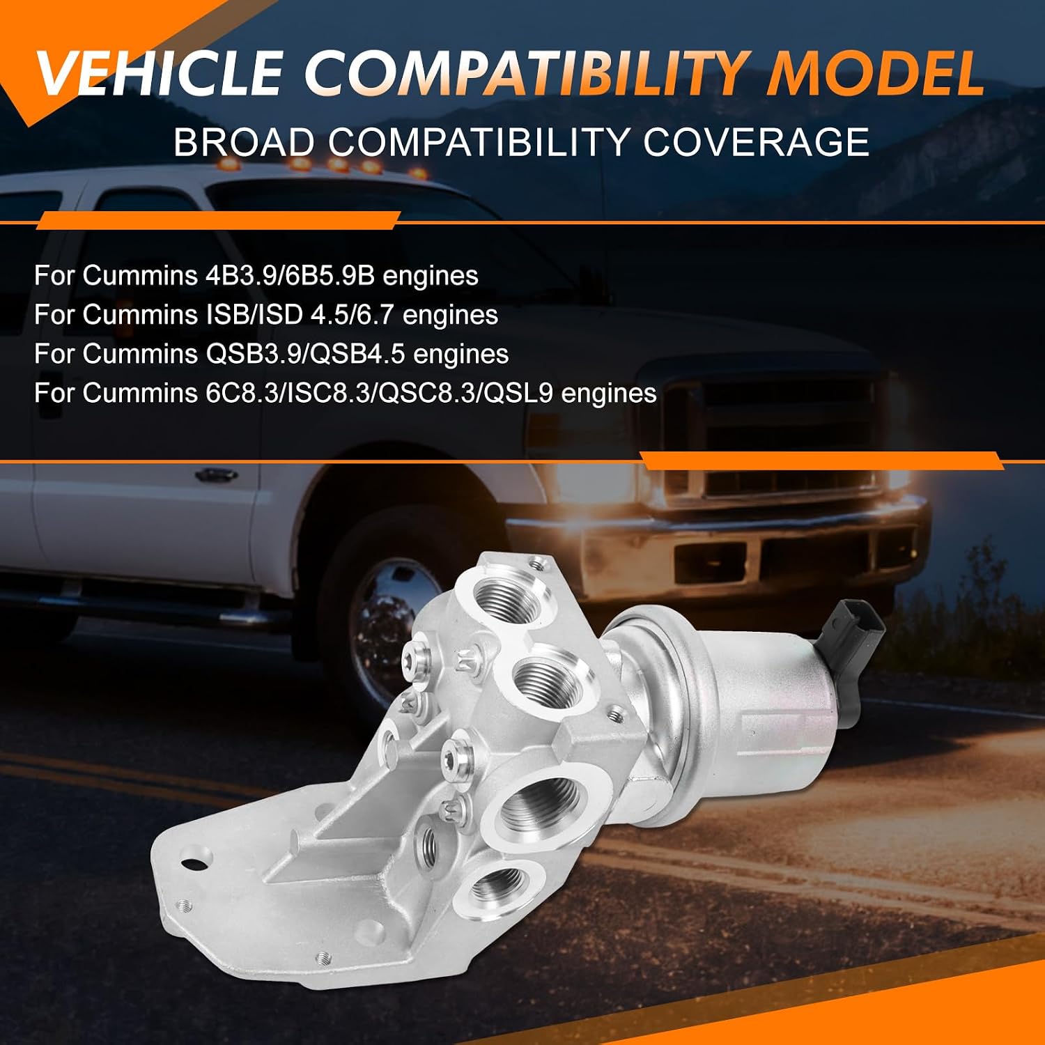 Fuel Transfer Pump 12V 5362269 4935005 Replacement for Cummins 8.3L B4.5S B6.7 6C8.3 ISC8.3 QSC8.3 QSL9 ISC C-Series & ISLCPL(s): 2691 2692 2693 2694