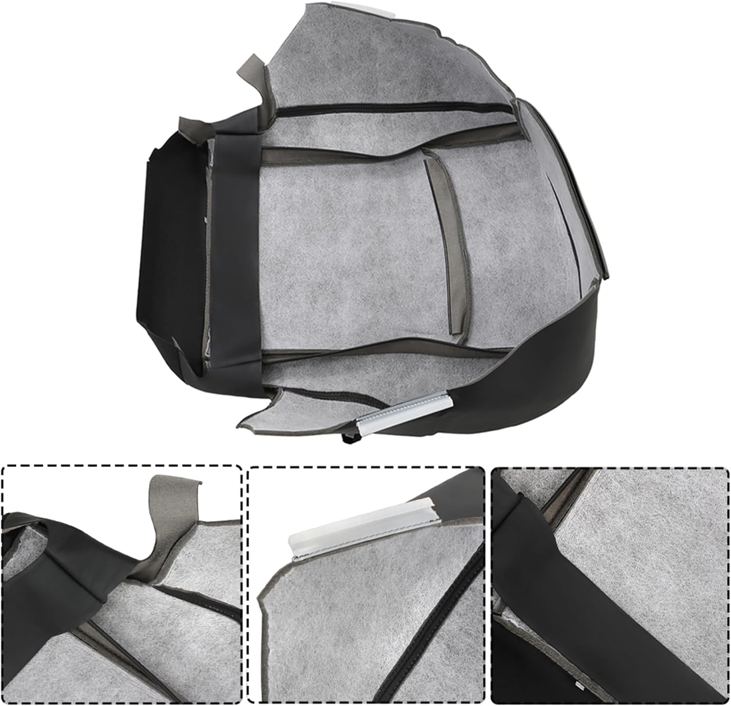 labwork Front Passenger Side Bottom Black Artificial Leather Seat Cover Replacement for R-am 1500 2500 3500 Truck 2013-2018