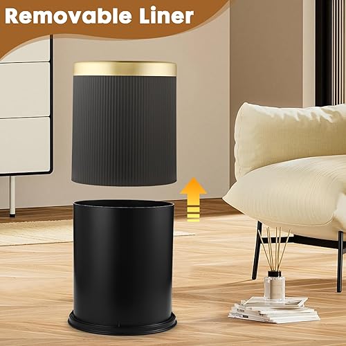 Miniatura 6 de Bote de basura inteligente para baño con tapa, cubo de basura con sensor de movimiento de 2.8 galones para baño, cocina, mini botes de basura