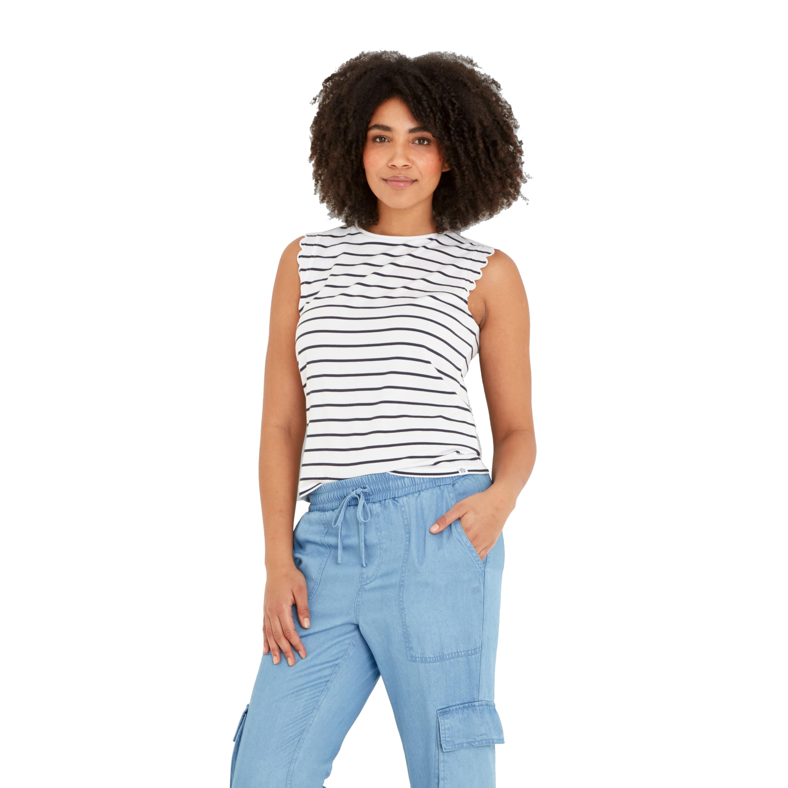 Tog24 Women's White 'Katie' 100% Cotton Supersoft Vest In | Size: 12