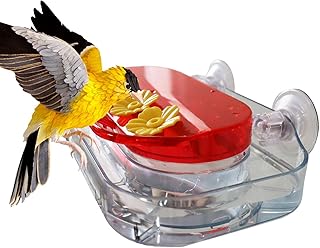 Window Hummingbird Feeders,Strong Suction Cups Hummingbird Feeder,Leak-Proof Window Hummingbird Feeders Humming Bird Feeder with 4 Feeding Ports Multifunctional Hummingbird Feeder for Outdoors