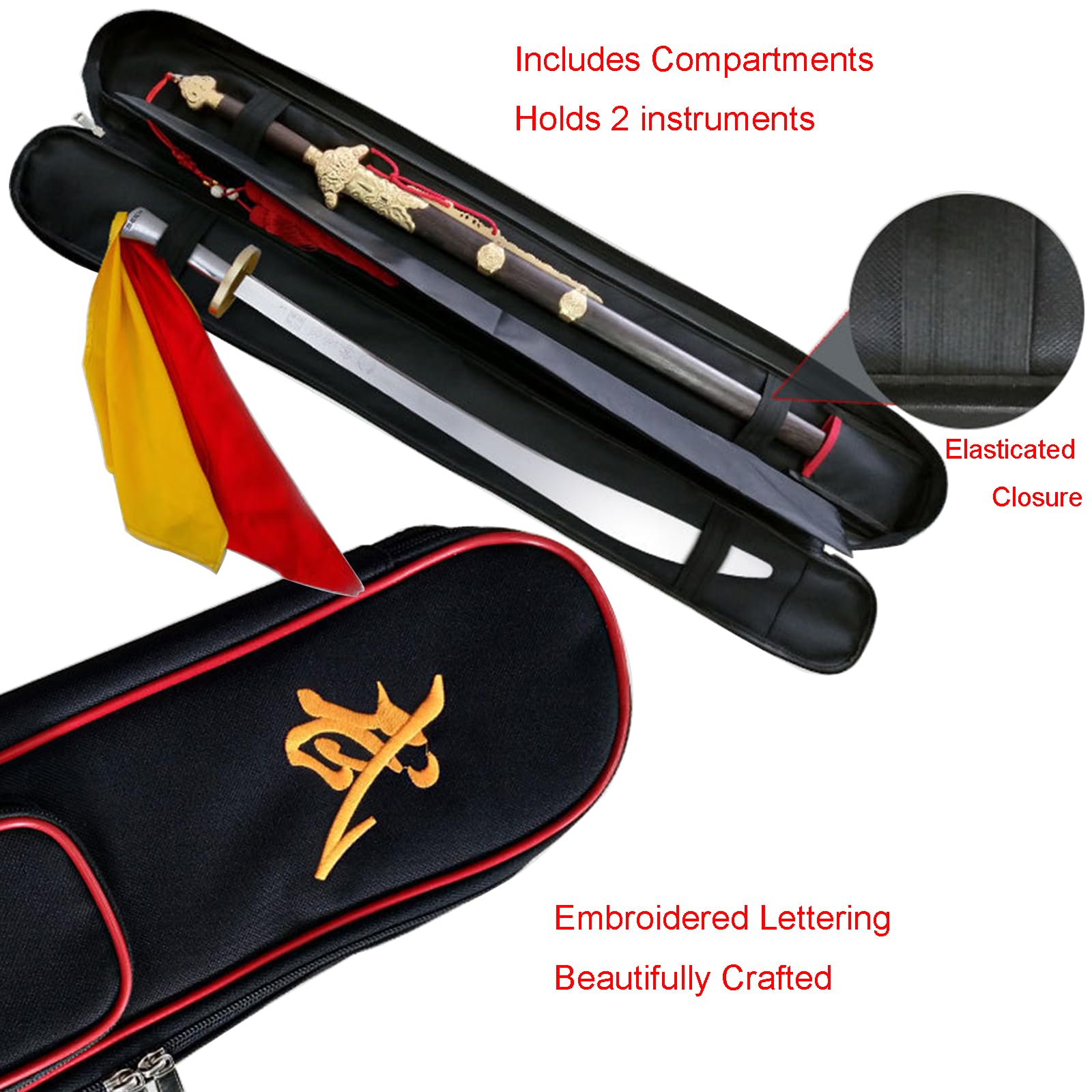 Imbottito Custodia Spada Borsa Multifunzione Tracolla Borse, Arti Marziali Cinesi Taichi Spada Storage Pack di Spada Borsa con Tasche Multiple