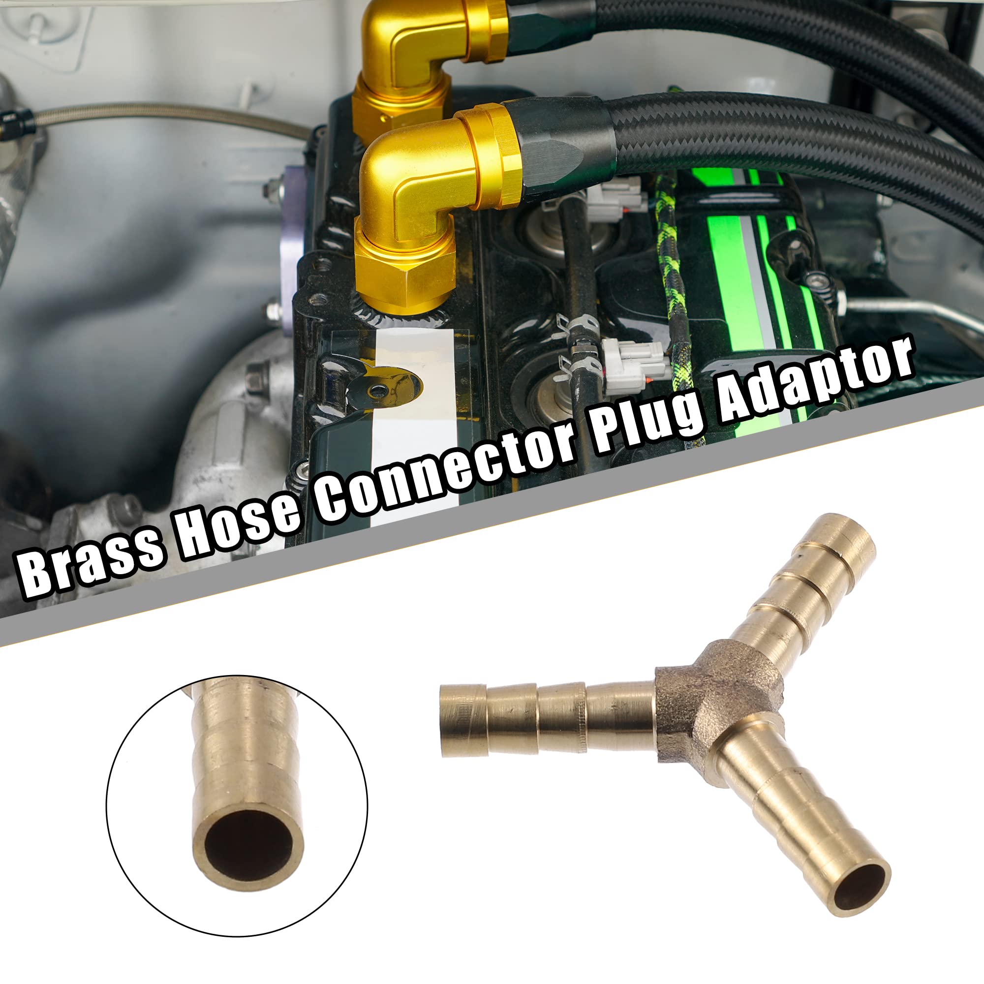 4 Connettori A Y In Ottone Per Tubi Flessibili - Diametro 6mm, Tono Oro - Foto 2