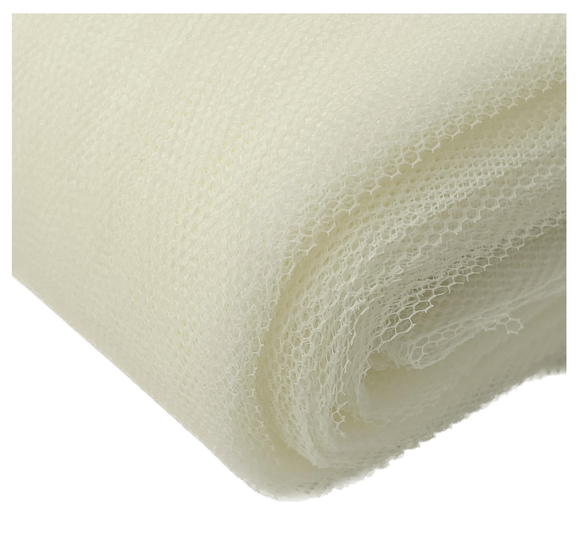 Thefabrictrade Ivory Sheer Dress Net Mesh Fabric Tutu Tulle Mesh Dancewear Stiff Flare Free Nylon Wedding Bridal Veil Material 150Cm Wide (4000 X 150Cm / 1575" X 60", )