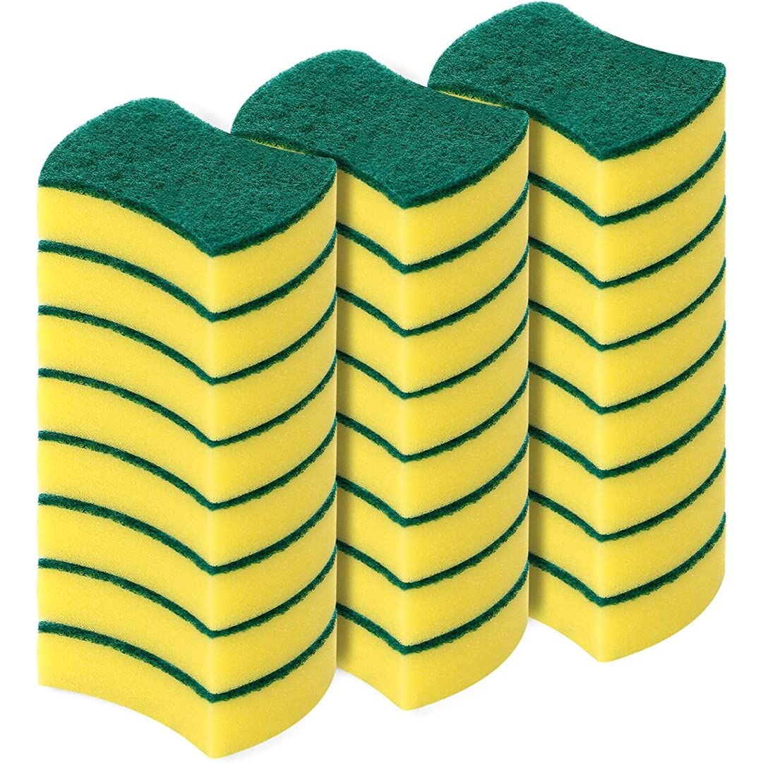 Kitchen Cleaning Sponges Sponges Washing Up 24 Packs Eco Non-Scratch For Dish Cleaning Scrub Sponges Scouring Pad Dish Sponges Sponge Scourers Washing Up Cleaning Sponges
