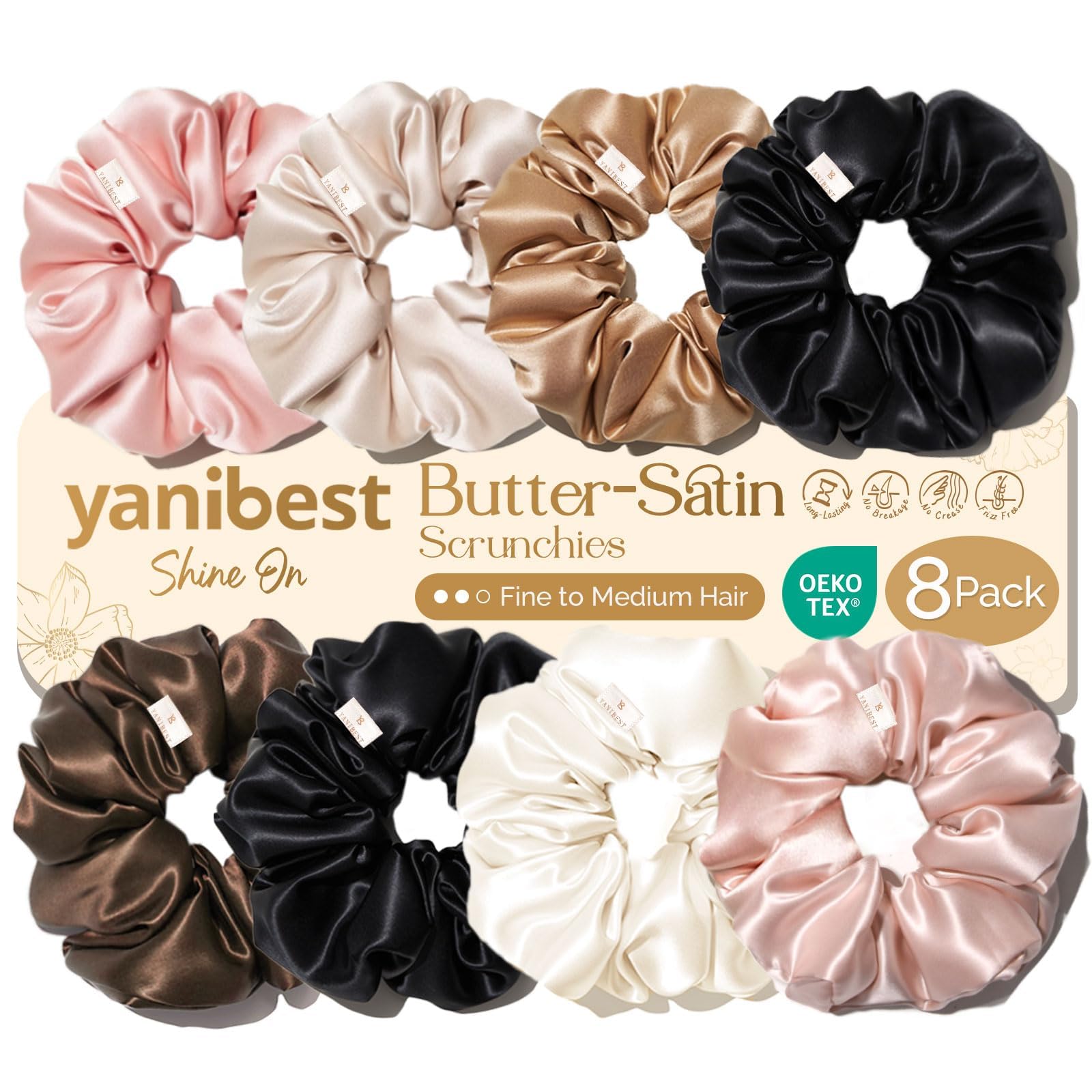 Satin Scrunchies - Silk Hair Ties for Women -1