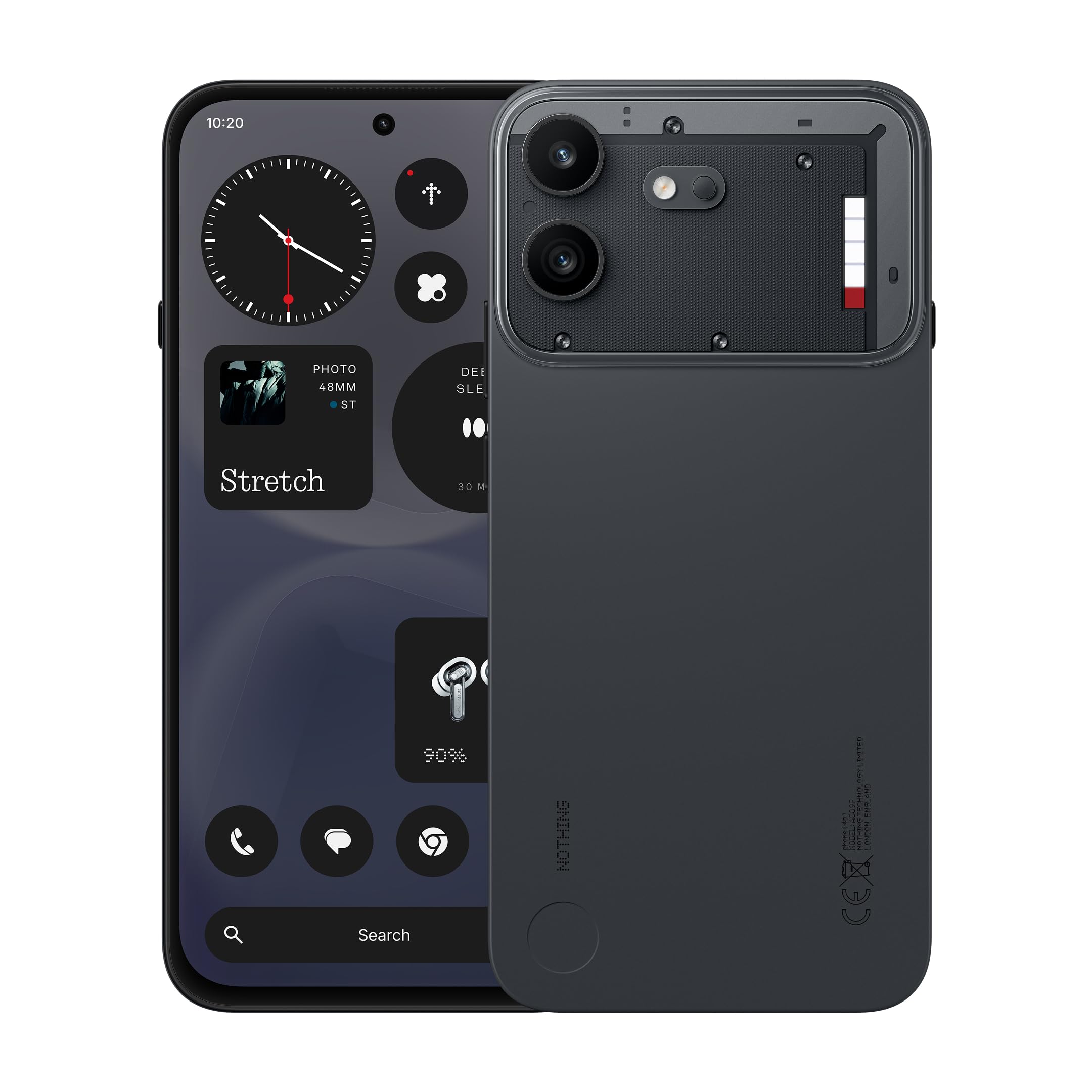 Nothing Phone (4b), Smartphone Android 16 débloqué, 50 MP Appareil Photo avec OIS, 6,67" Écran AMOLED 120 Hz, 5200 mAh Batterie, 33 W Charge Rapide, Glyph Bar