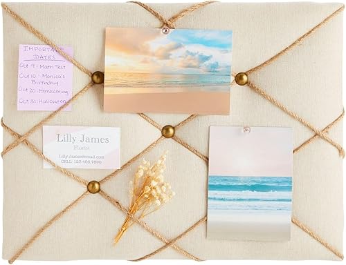 Miniatura 4 de Farmlyn Creek Tablero de anuncios rectangular de tela, tablero de fotos para fotos, estilo granja y decoración de pared de oficina, 16 x 12